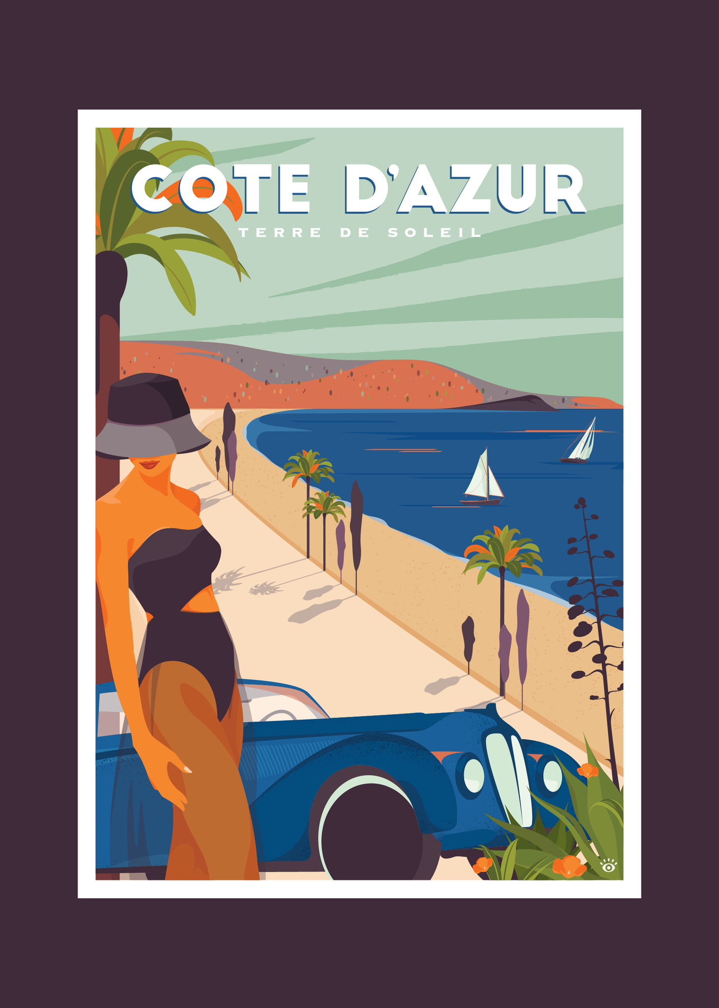 Affiche Côte D'Azur, Marion Ben-Lisa 2023
