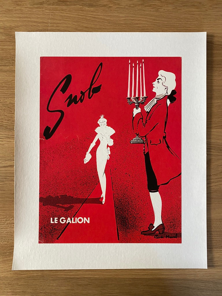 Affiche Vintage Publicitaire Parfum - Snob Le galion Par Claude Maurel 1958 