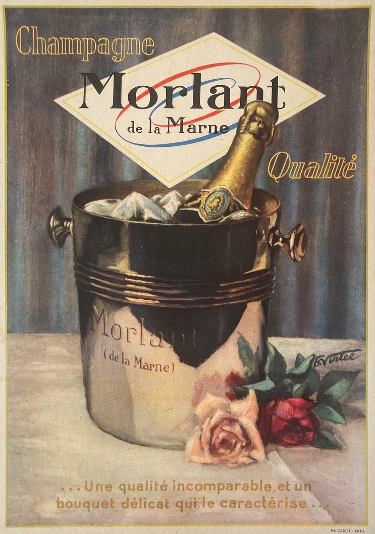 Affiche Publicitaire Champagne Morlant de la Marne  1930