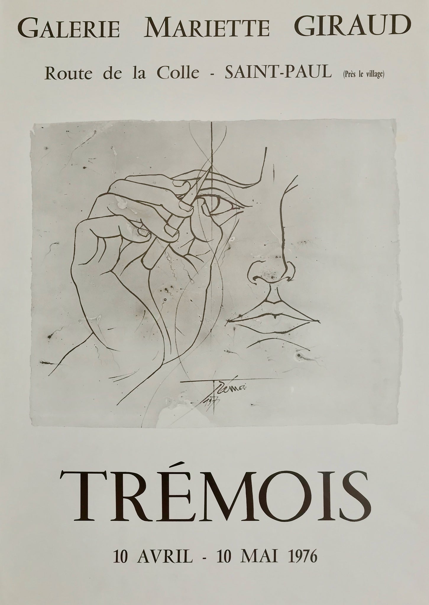 Affiche Galerie Mariette Giraud Trémois, 1976    Affiche pour l'exposition de Trémois en avril 1976 à la galerie Mariette Giraud.