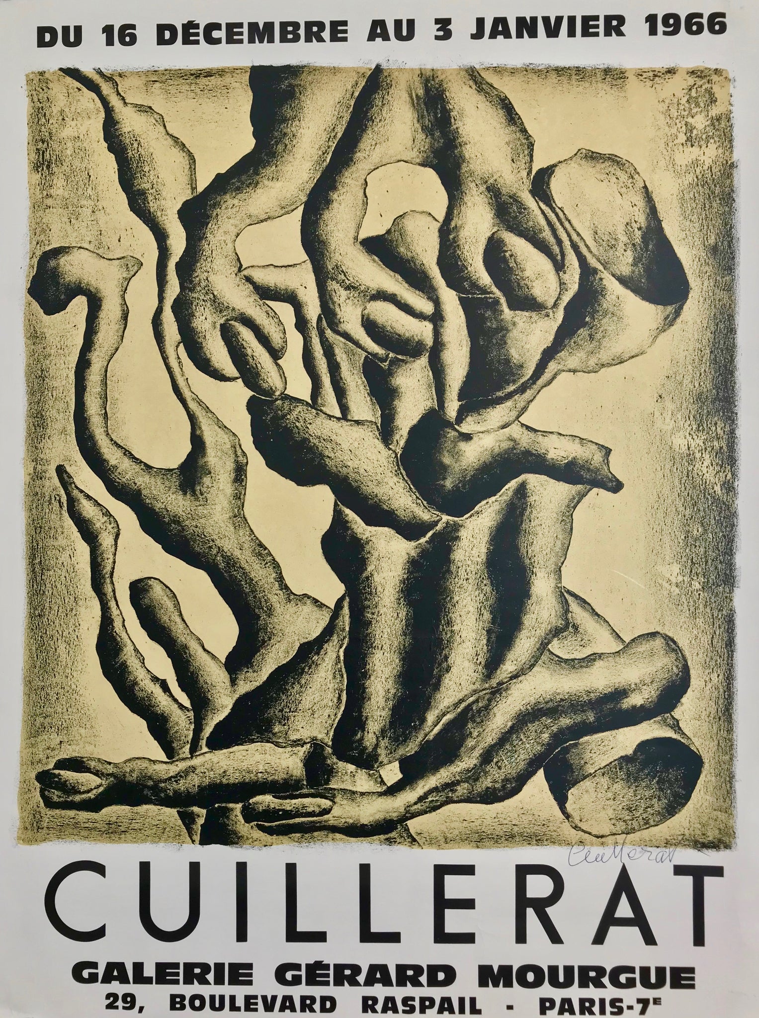 Affiche galerie Gérard Mourgue  Par Jean Cuillerat, 1966