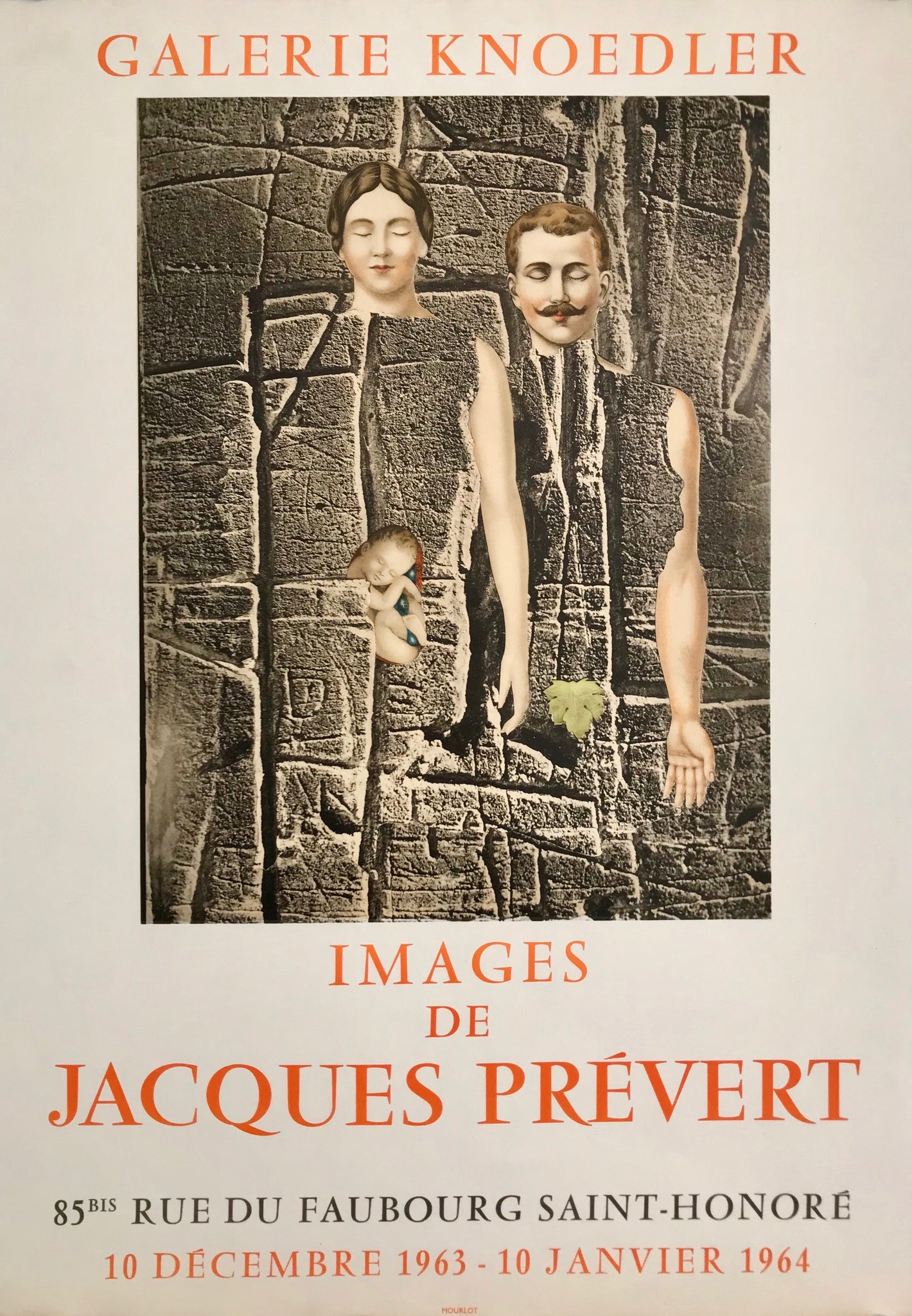 Affiche Galerie Knoedler - Images de Jacques Prévert Par Jacques Prévert, 1963  Exposition sur Jacques Prévert à la galerie Knoedler, du 10 décembre 1963 au 10 janvier 1964, Paris.