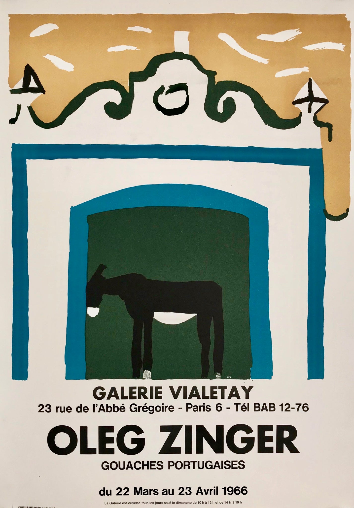 affiche  Gouaches portugaises galerie vialetay Oleg Zinger, 1966