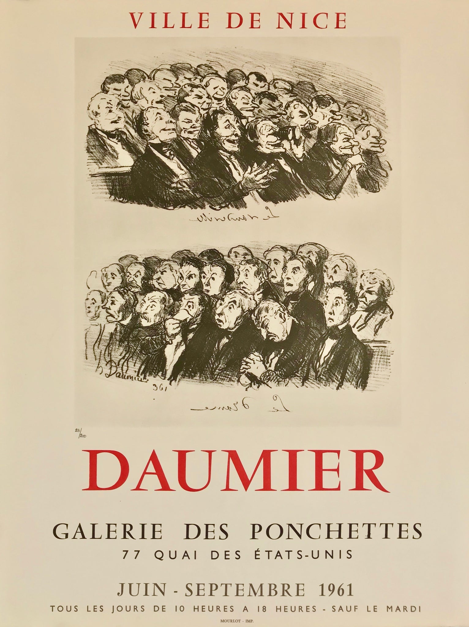 Affiche galerie des ponchettes Par Daumier, 1961