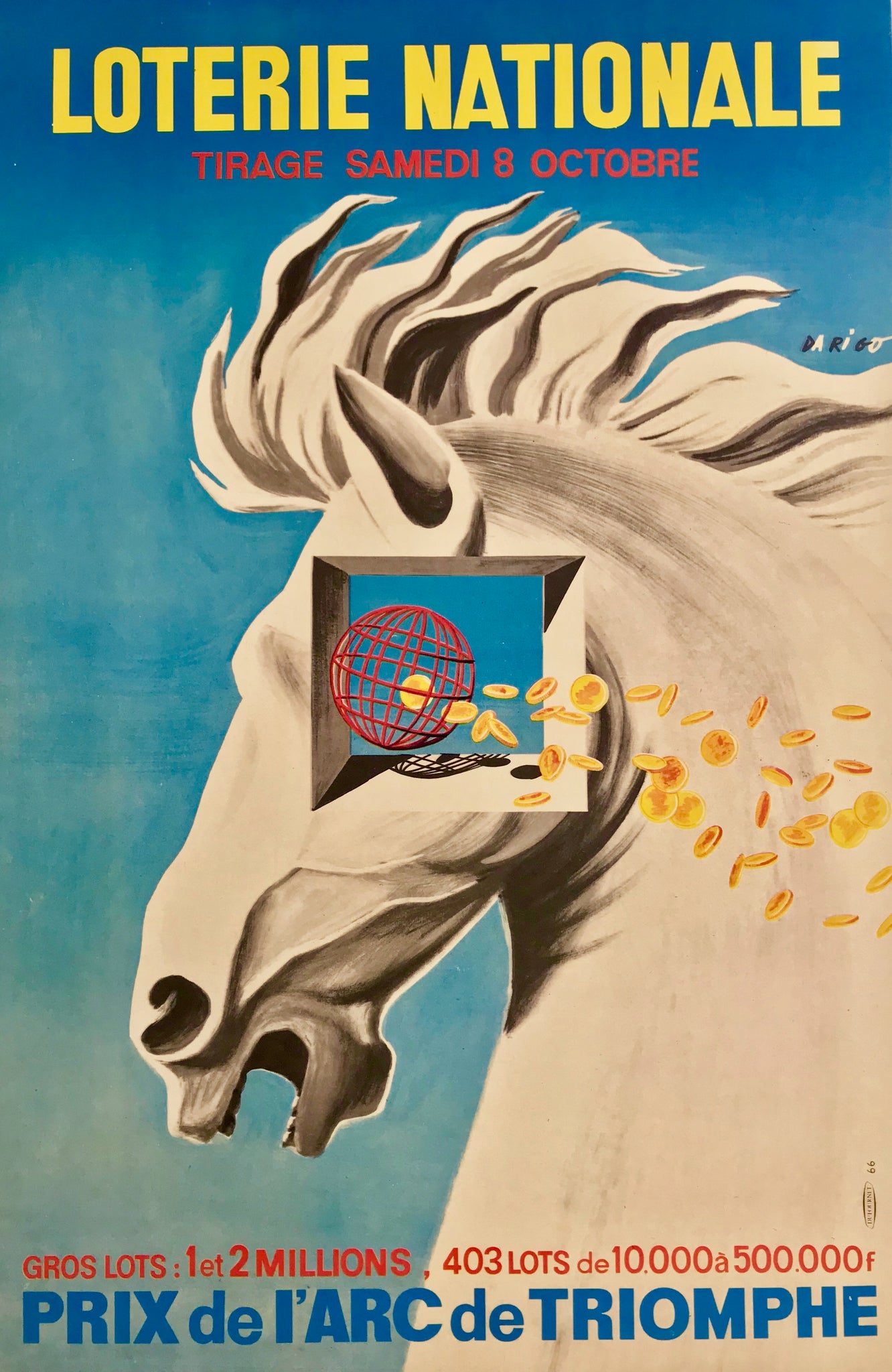 Affiche Prix De L Arc De Triomphe Darigo 1966 affiche-prix-de-l-arc-de-triomphe-darigo-1966