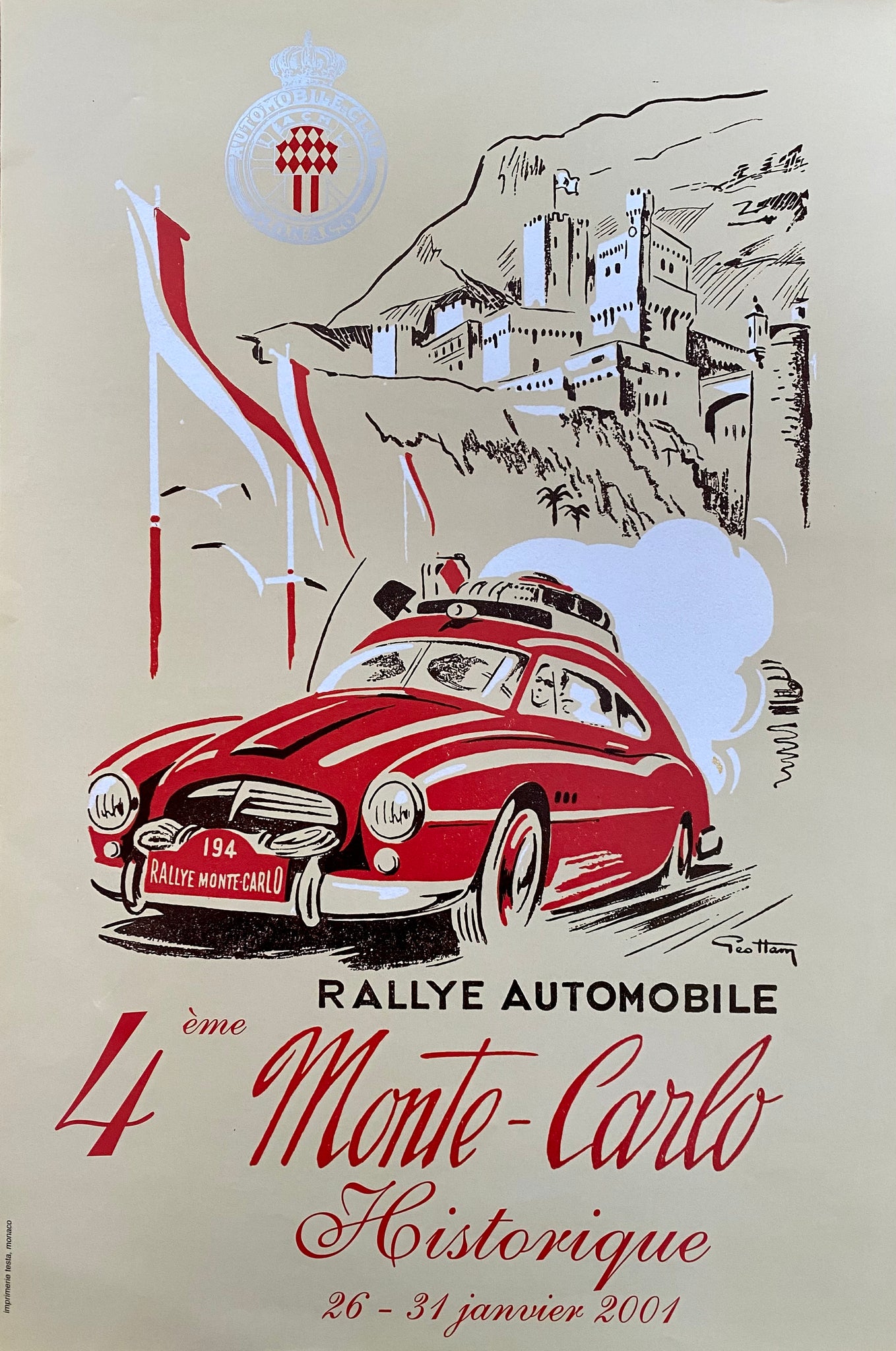 Affiche 4e Rallye Historique Monte Carlo 2001
