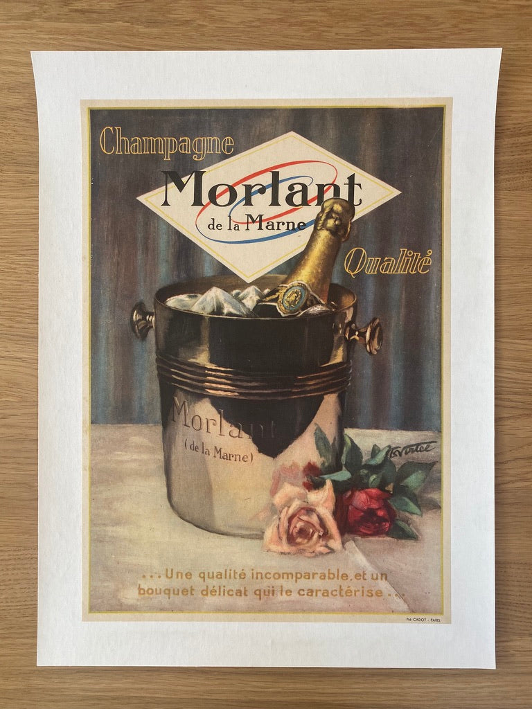 Affiche Publicitaire Champagne Morlant de la Marne  1930