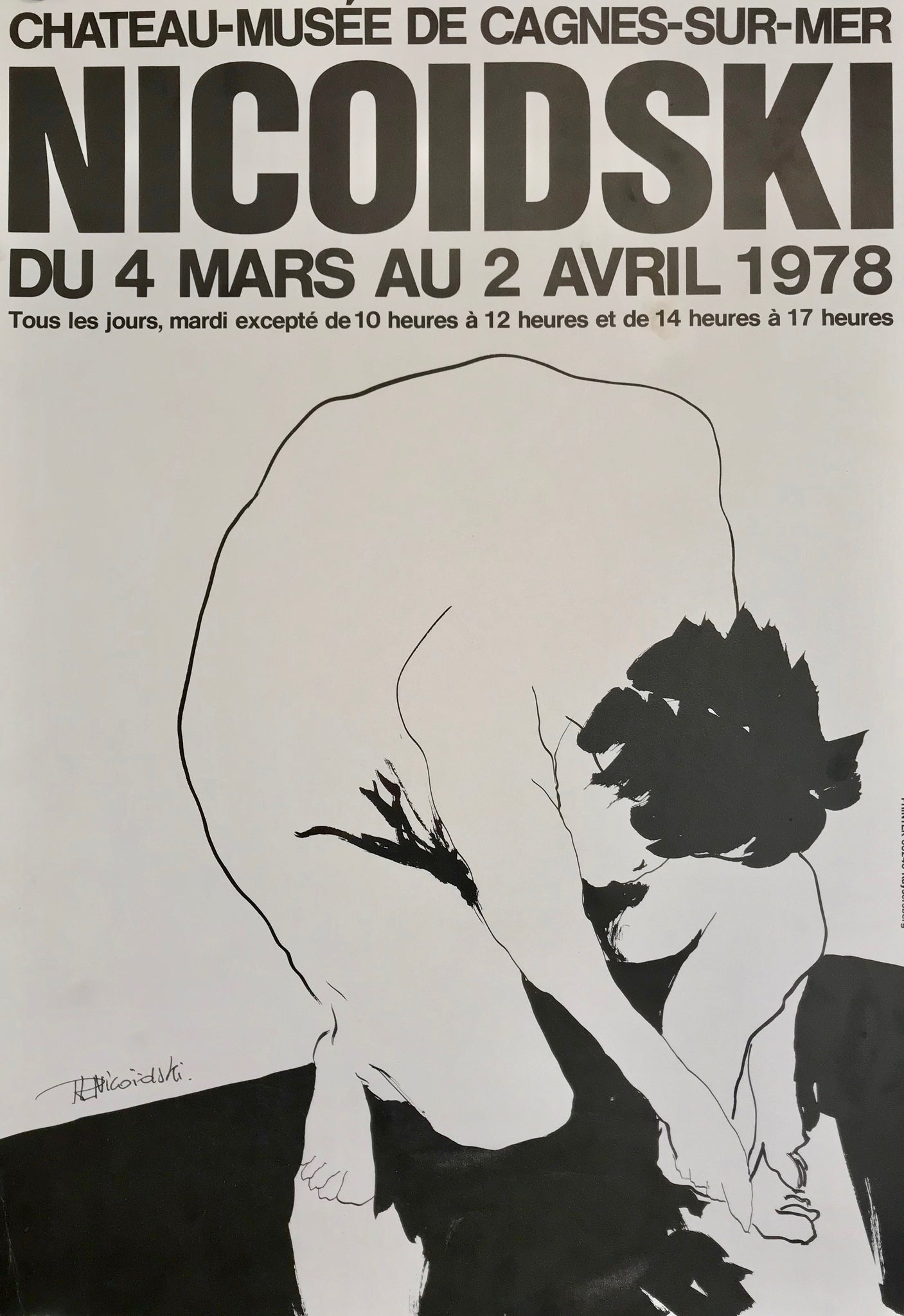 Affiche réalisée pour l'exposition consacré à Nicoïdski  au "Chateau-Musée de Cagnes-Sur-Mer, du 4 mars au 2 avril 1978"
