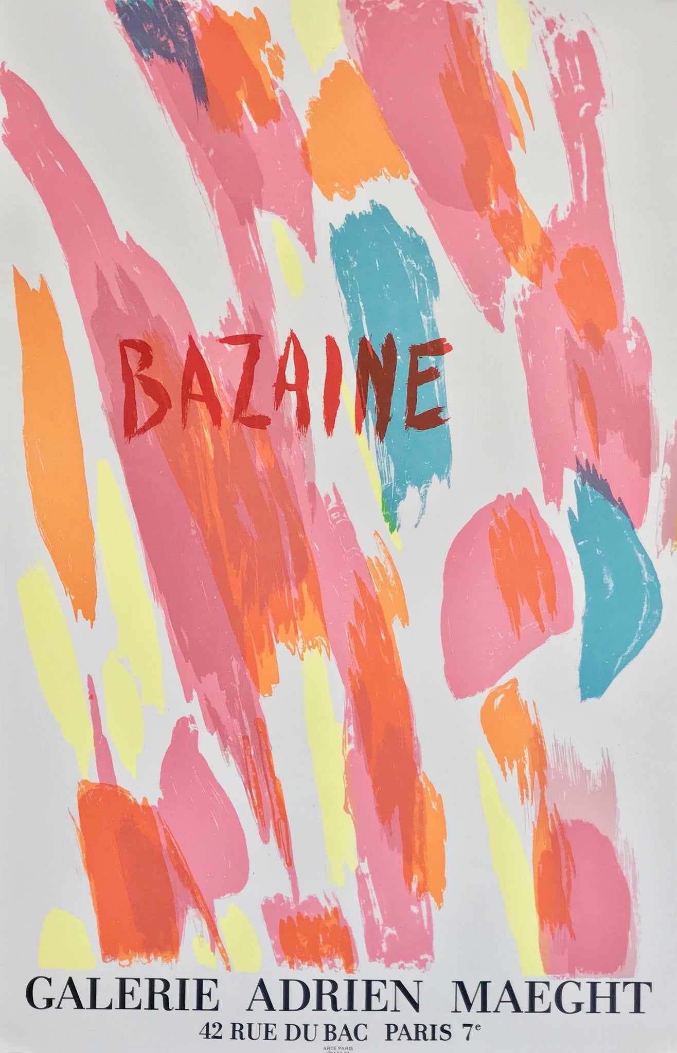 Affiche d'exposition du peintre Jean Bazaine à la Galerie Maeght, 1970.
