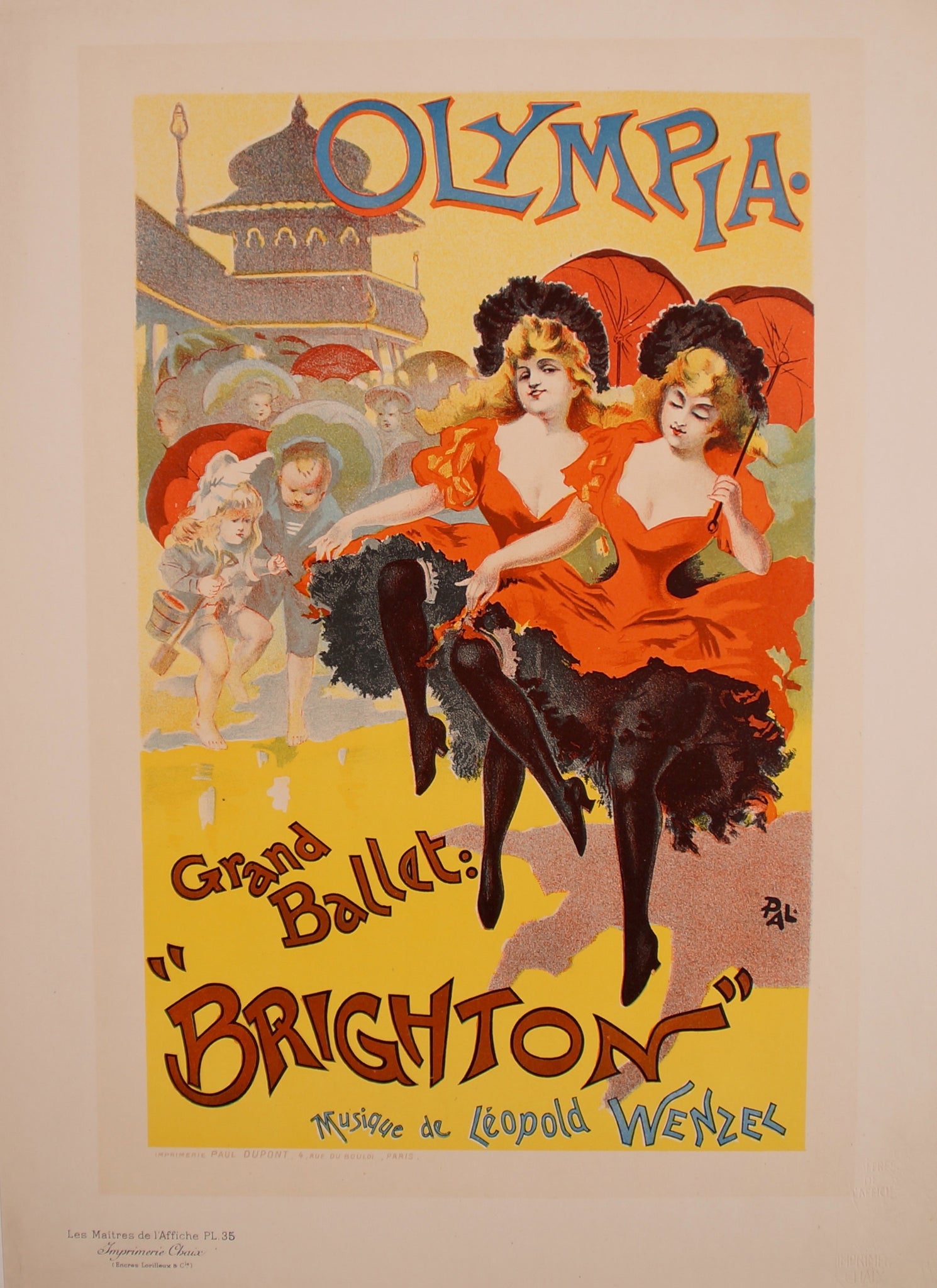 Maitre de l'affiche planche 35 - Olympia Grand ballet "Brighton" Par Pal, 1896