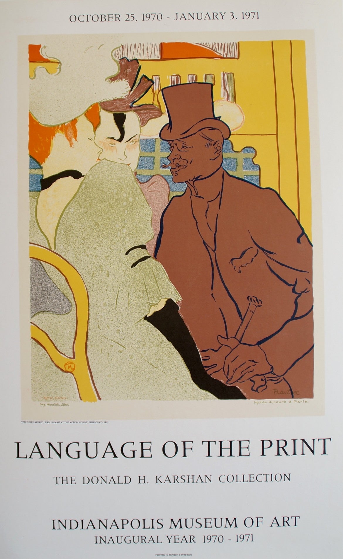 Affiche Ancienne Language of the print - Indianapolis Museum d'après Toulouse Lautrec, 1970