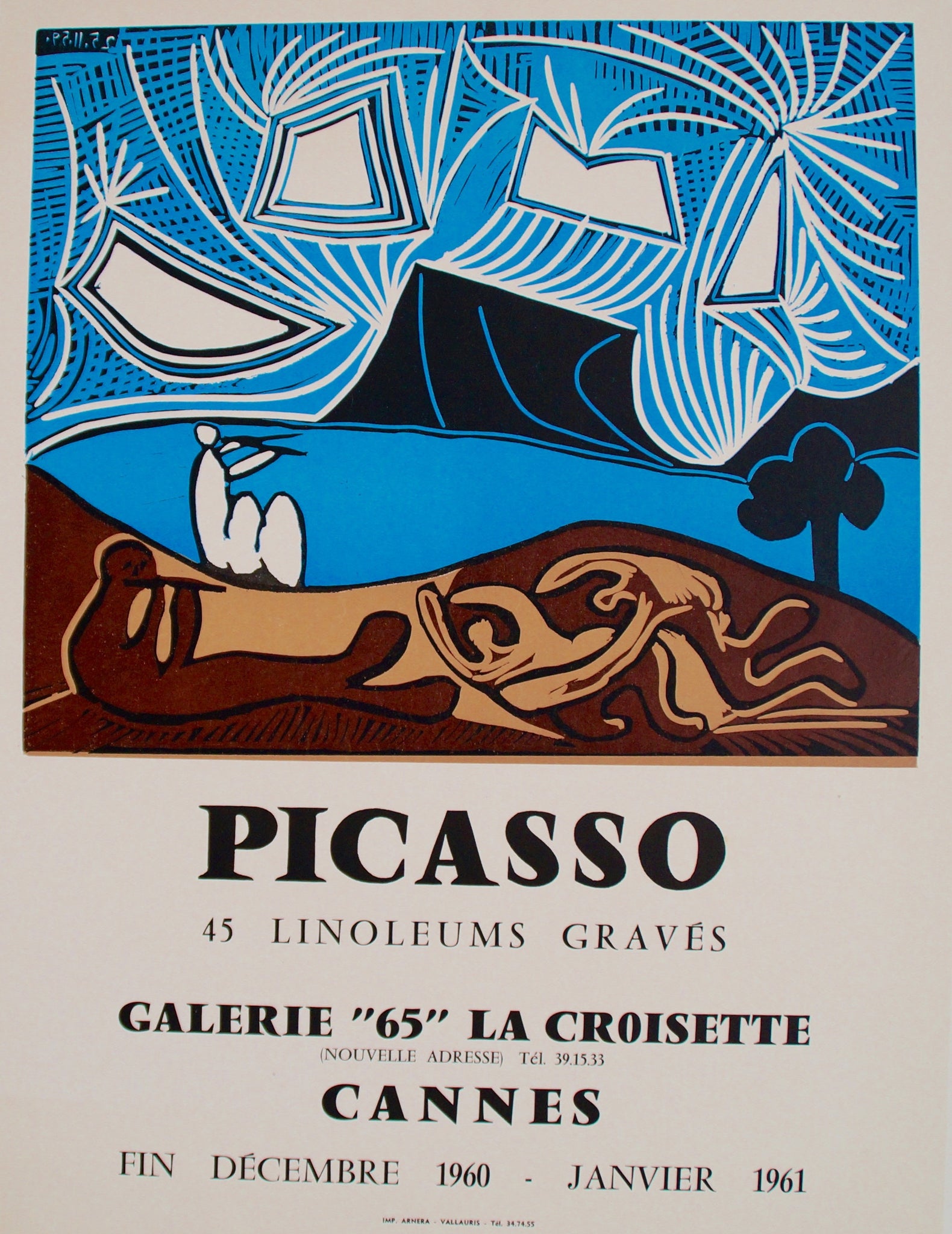 Affiche Galerie 65 - 45 Linoleums gravés d'après Picasso, 1960
