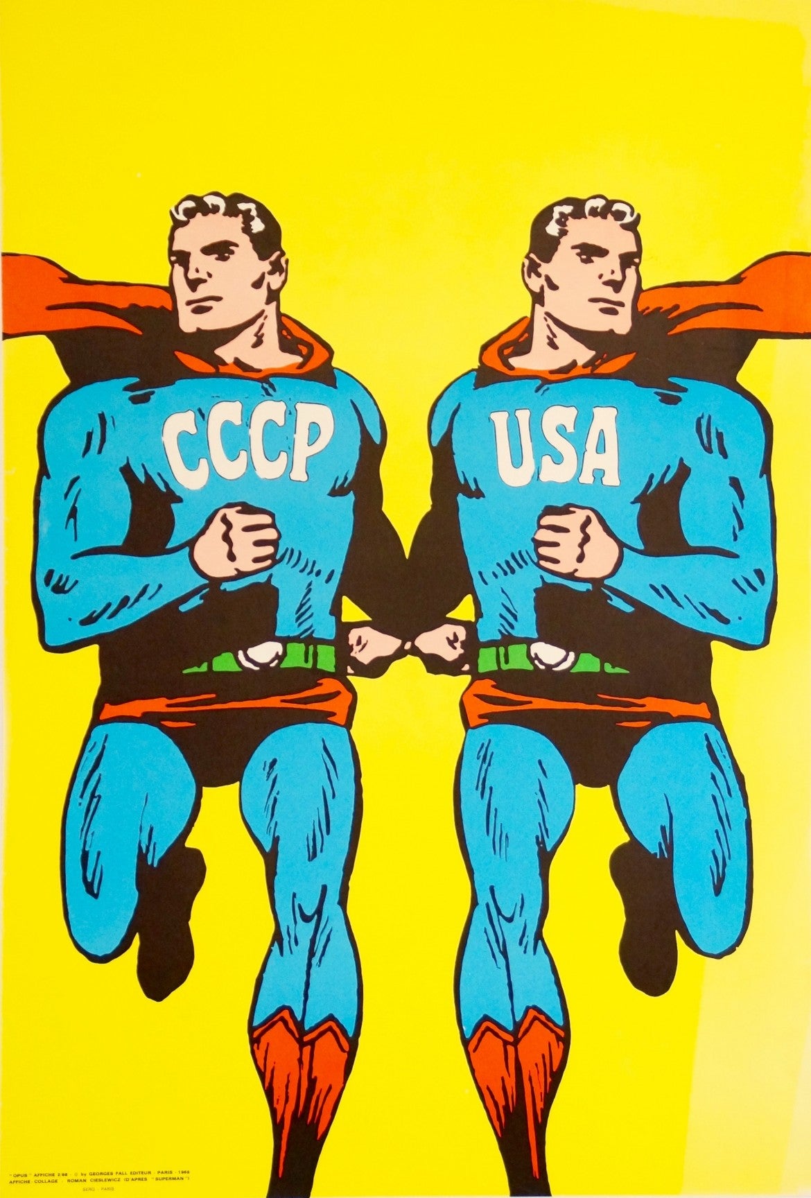 Affiche Vintage Superman CCCP- USA Par Roman Cieslewicz, 1968