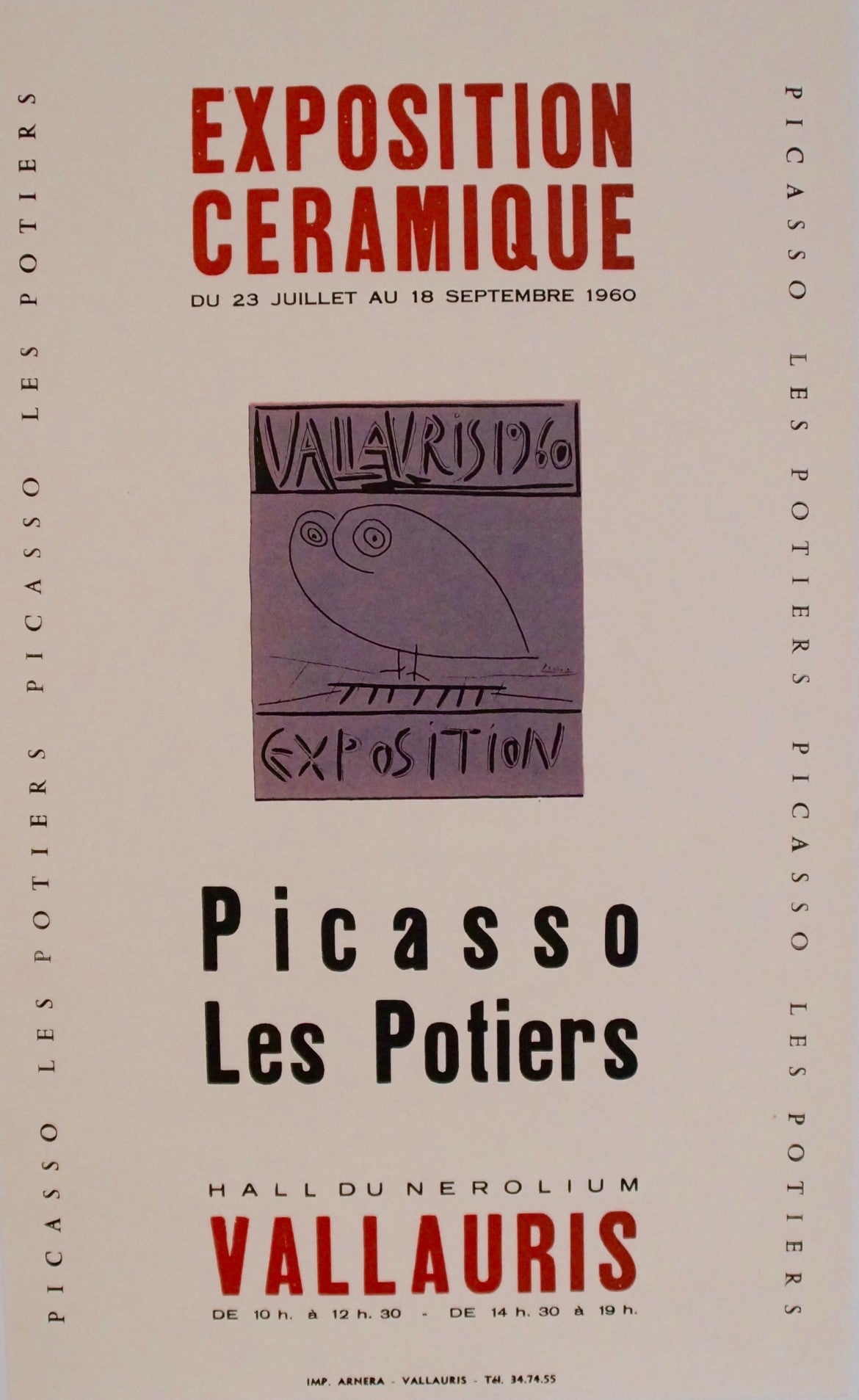 Affiche Exposition Céramique - Picasso les potiers d'après Picasso, 1960