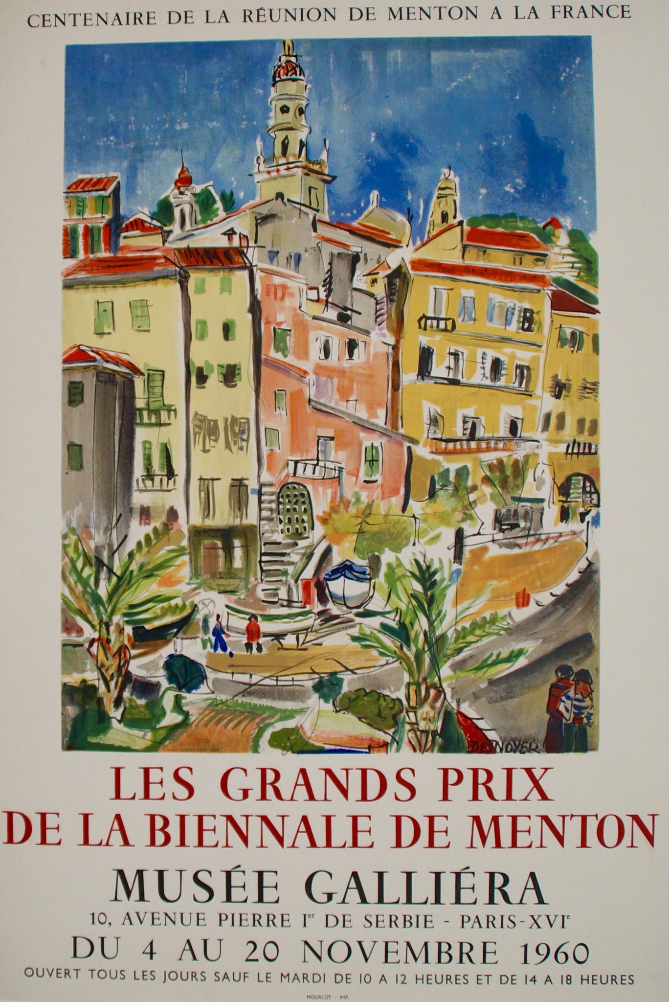 Affiche Musée Galliéra - Les grands prix de la biennale de Menton d'après François Desnoyer, 1960