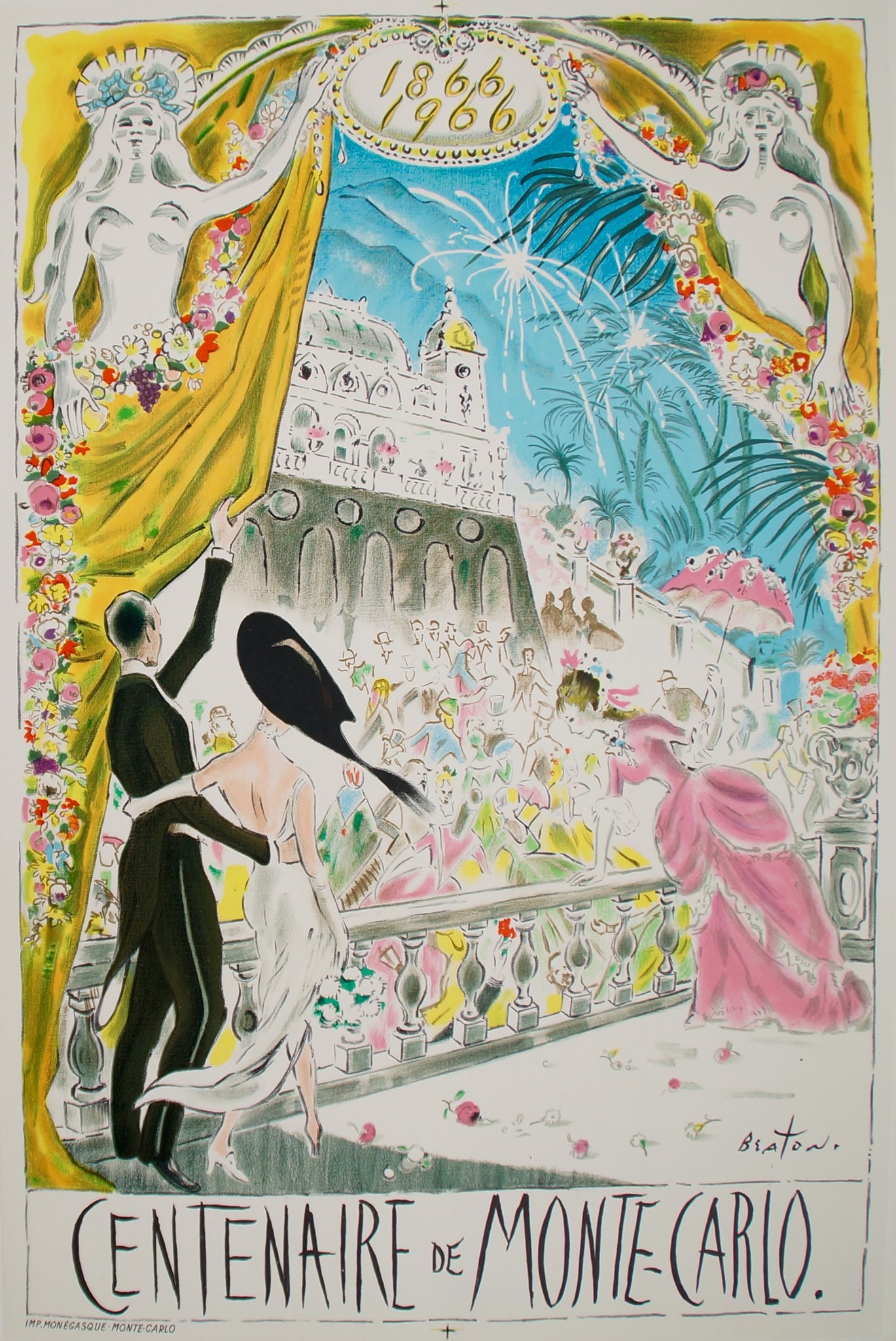 Affiche Ancienne Centenaire de Monte-Carlo  Par Cecil Beaton, 1966