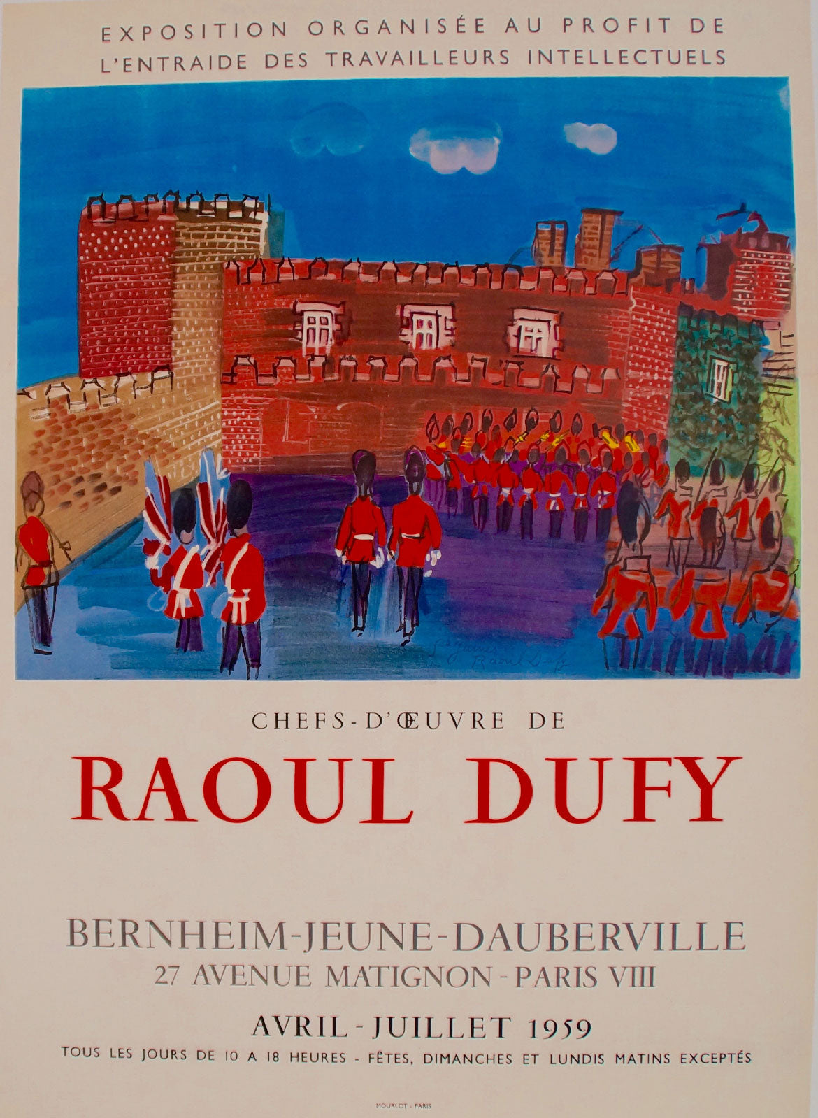 Affiche ancienne chefs d'oeuvres de Raoul Dufy d'après Raoul Dufy, 1959