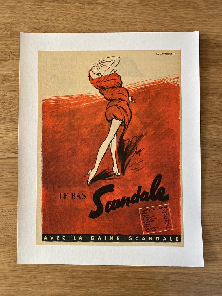 Affiche Publicitaire mode - Le Bas Scandale Par Dias 1962 