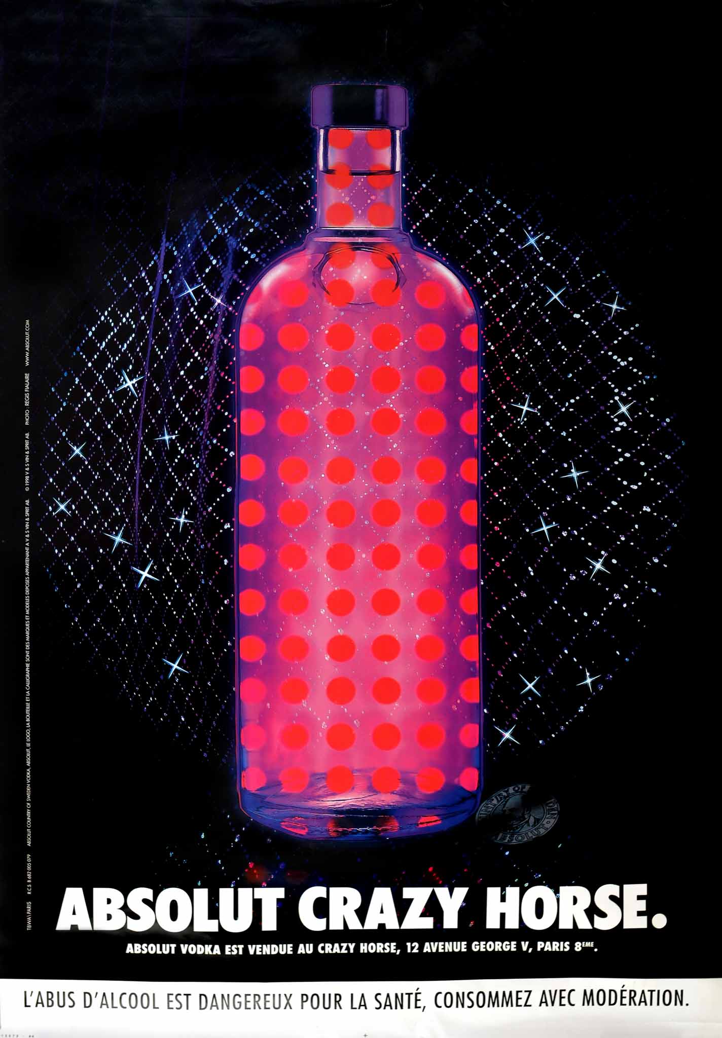 Affiche Absolut Vodka - Crazy Horse - TBWA 1998