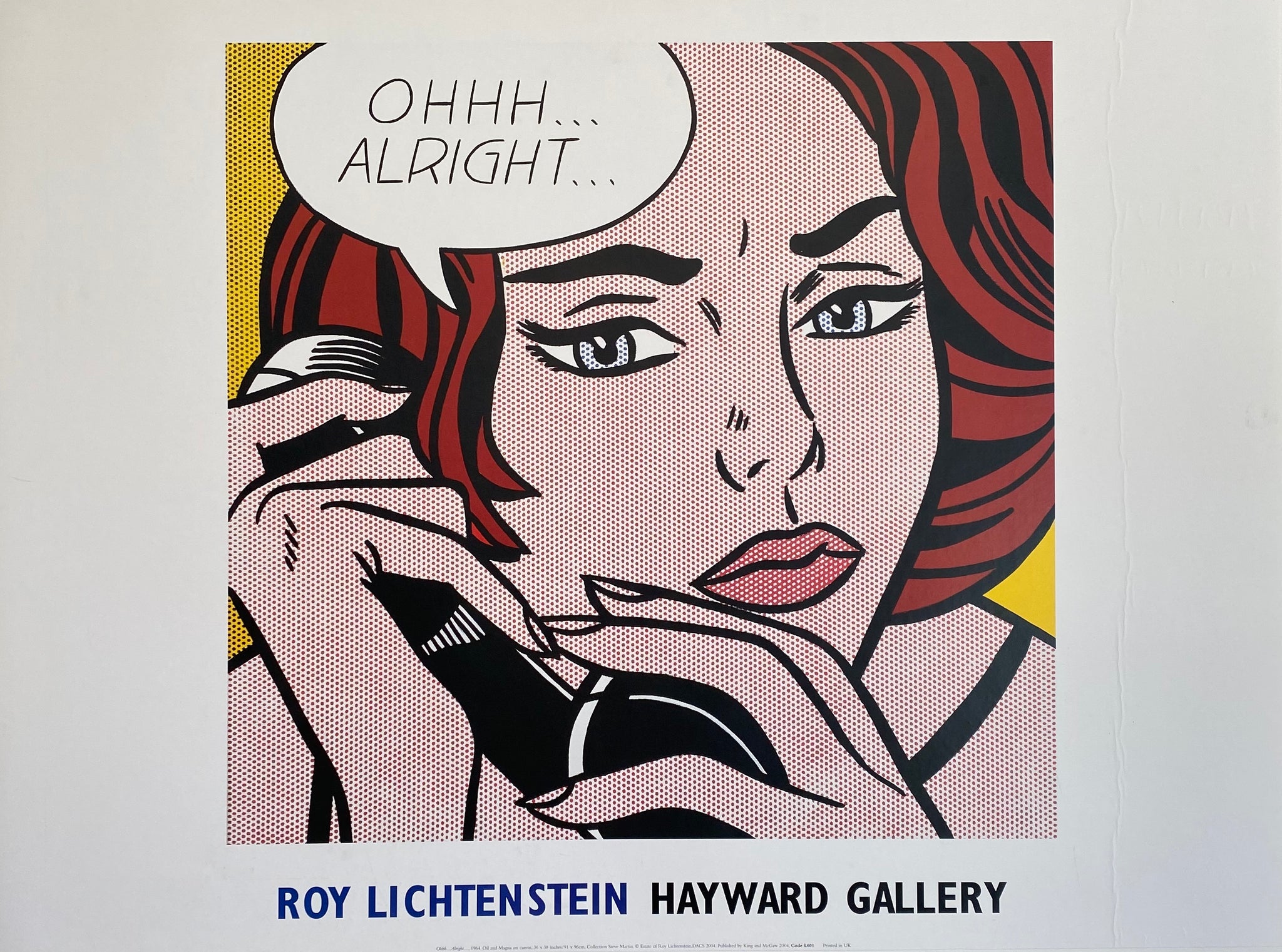 Affiche ancienne galerie Hayward "Ohhh alright" Par Roy Lichtenstein, 2004