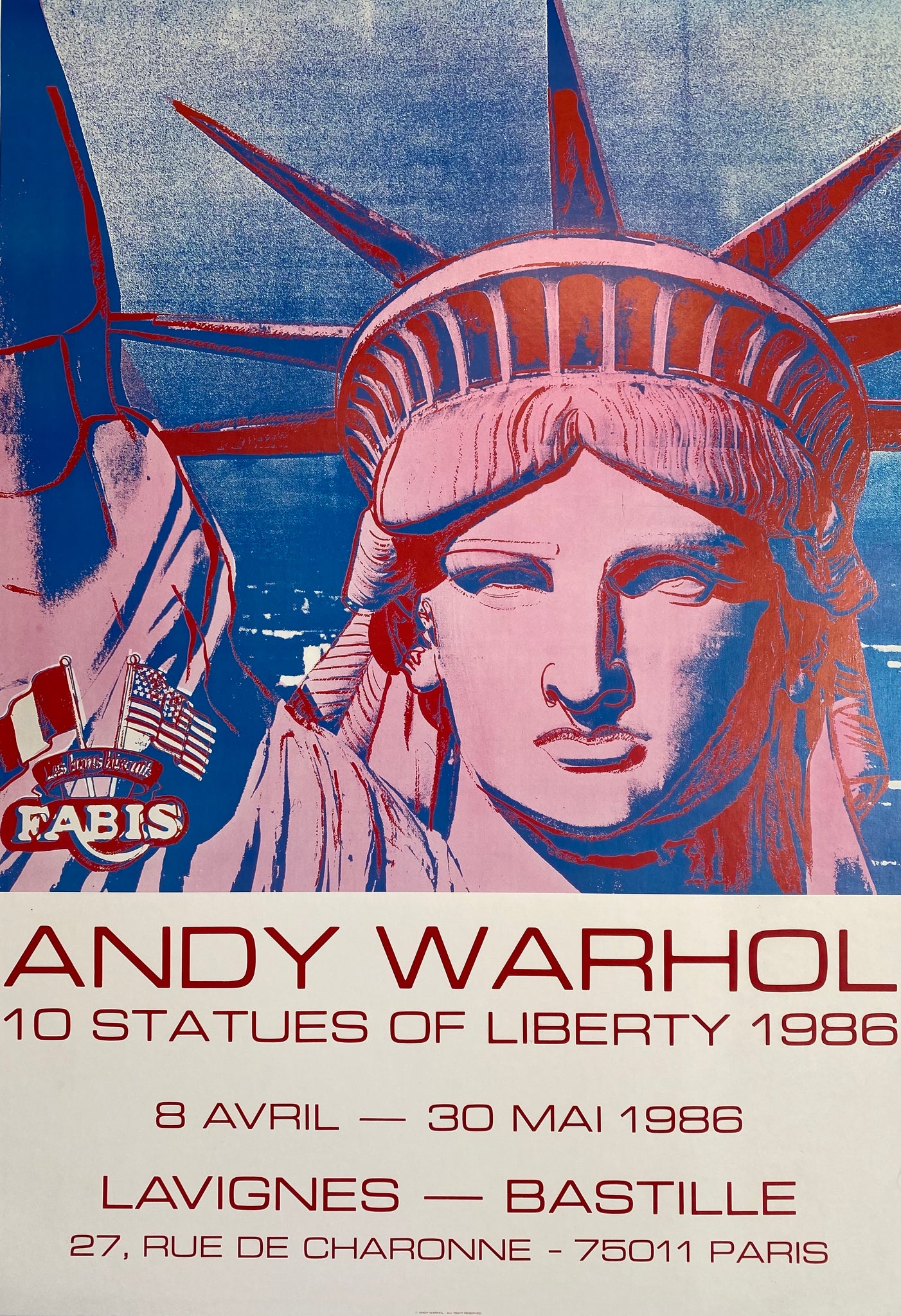 Affiche ancienne Andy Warhol - 10 Statues of Liberty 1986