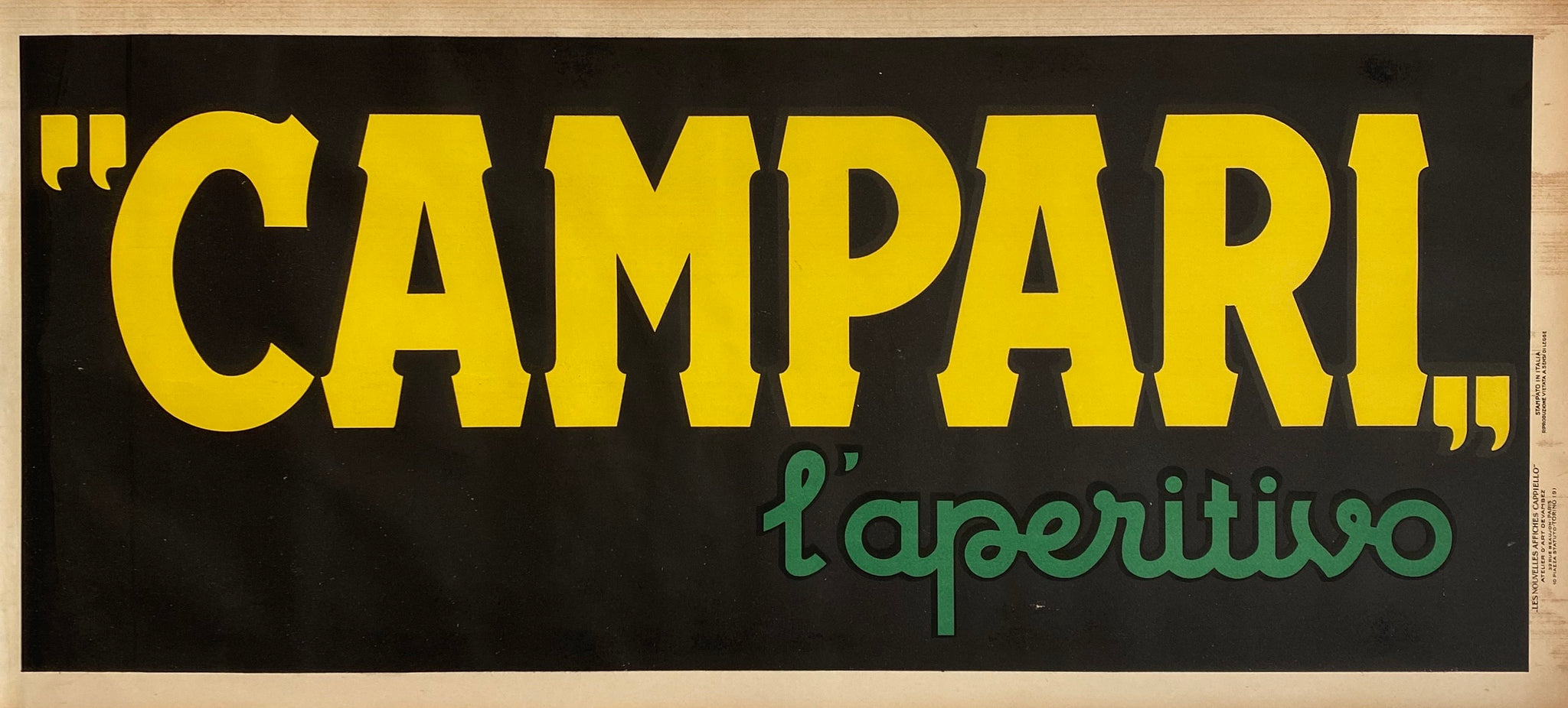 Affiche Typographique -  Bannière Campari l'aperitivo 1925 Les nouvelles affiches Cappiello - Atelier d'art Devambez