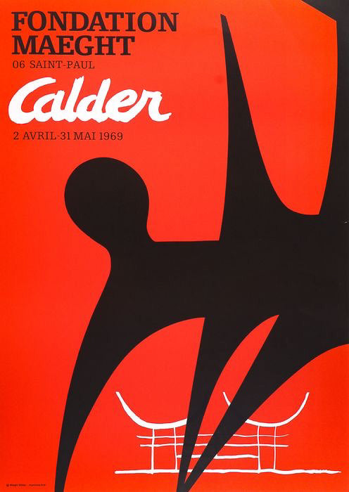 Affiche ancienne lithographique réalisé pour l'exposition d'Alexandre Calder à la Fondation Maeght en 1969 