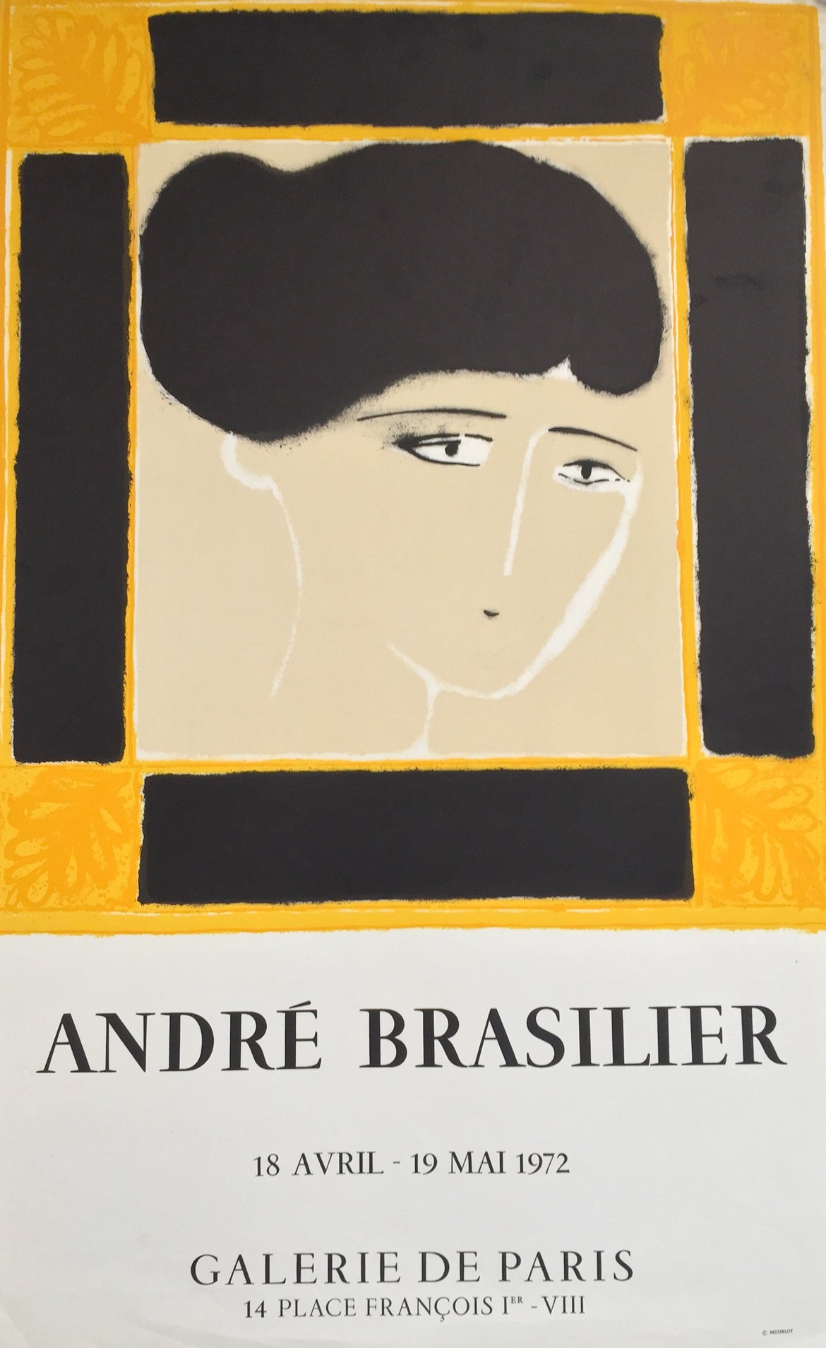 affiche ancienne Galerie de paris André Brasilier, 1972