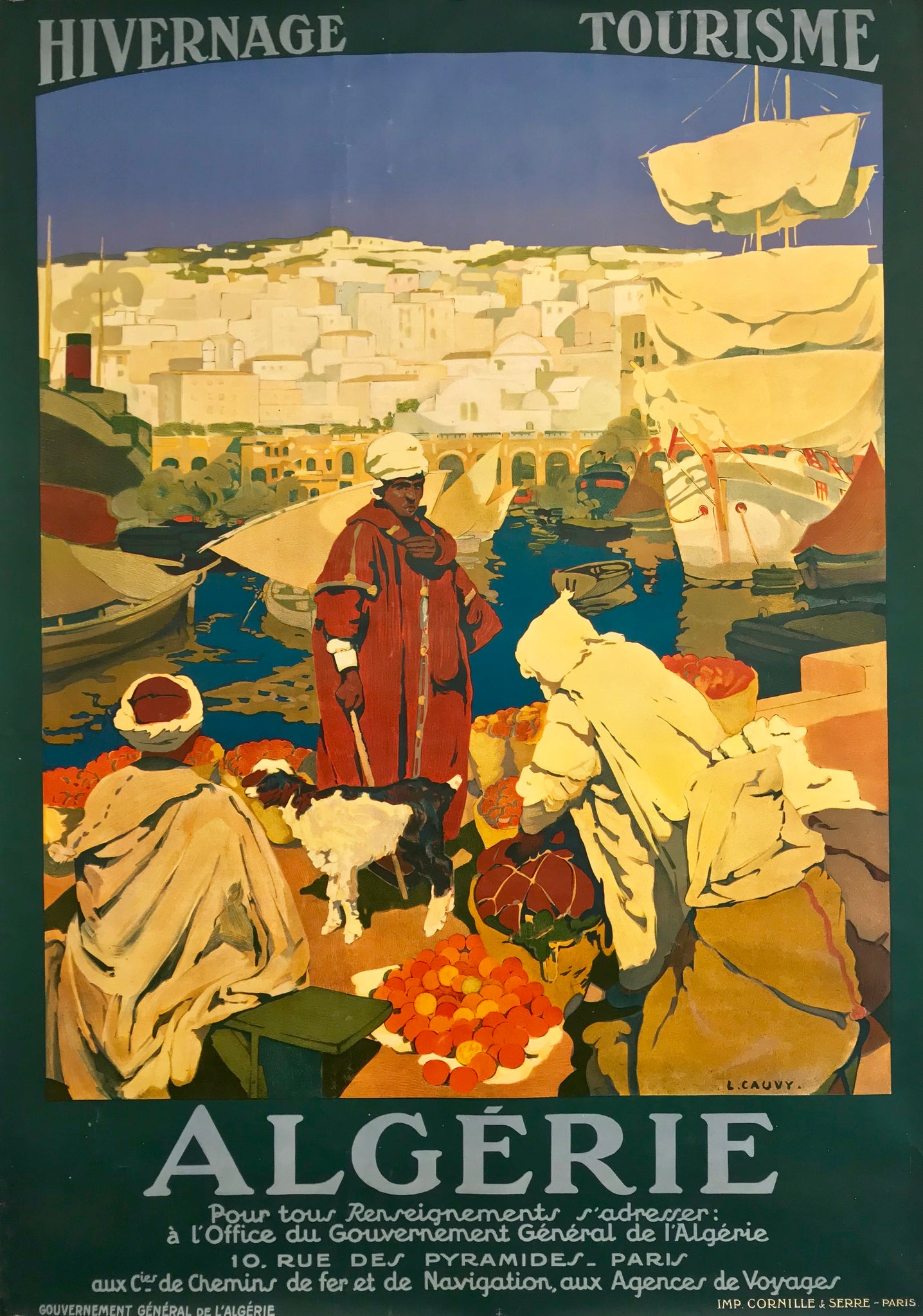 Affiche Algérie, Hivernage & Tourisme - PLM Par Léon Cauvy 1930