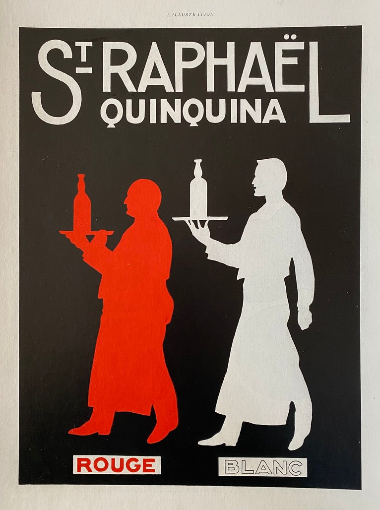 Publicité ancienne originale  pour la célèbre Boisson St Raphaël Quinquina  Cette affiche est issu du magasine L'illustration de 1934