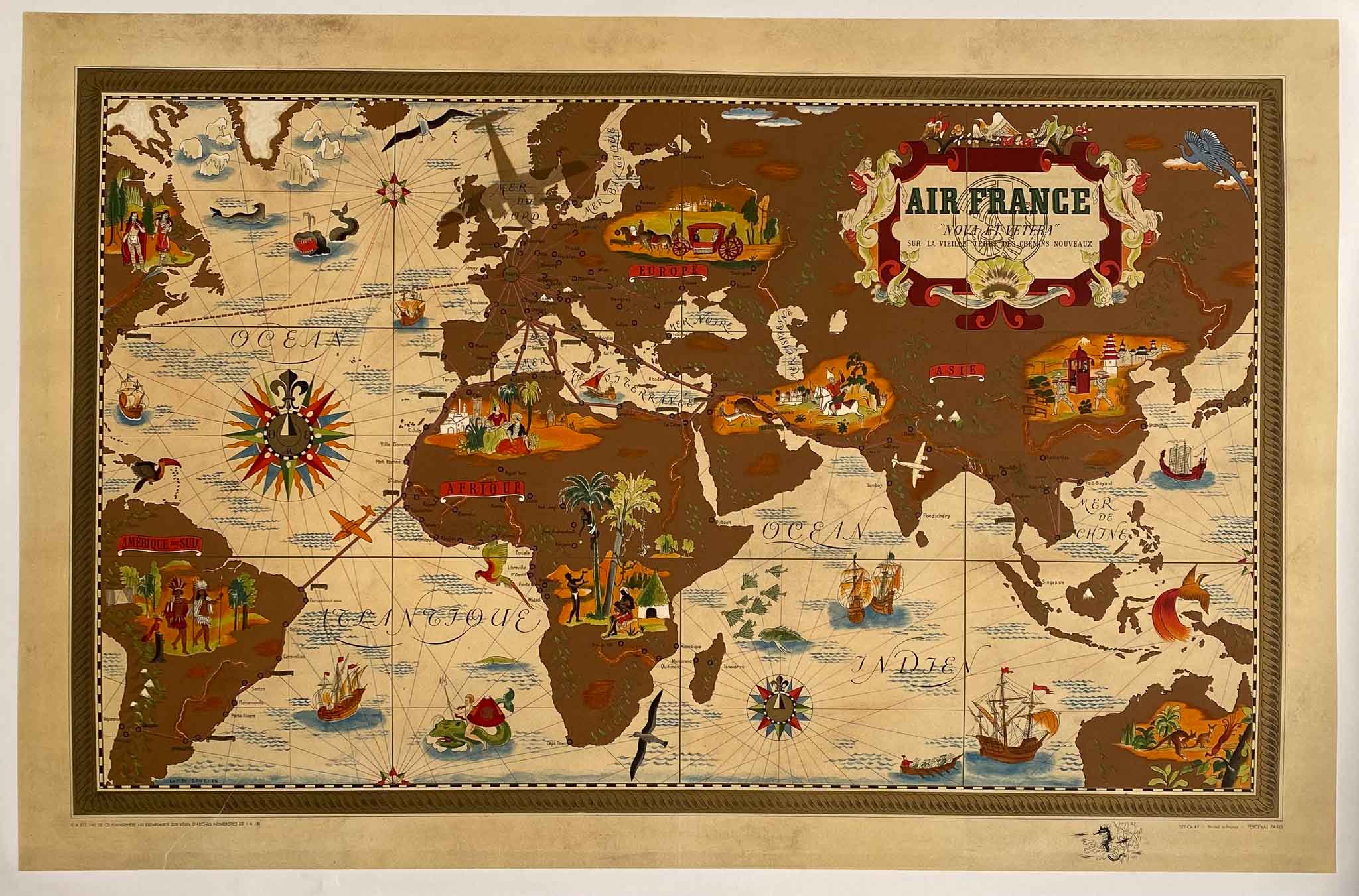 Planisphere Affiches Ancienne Carte et Planisphère | le Monde sous un Nouvel Angle