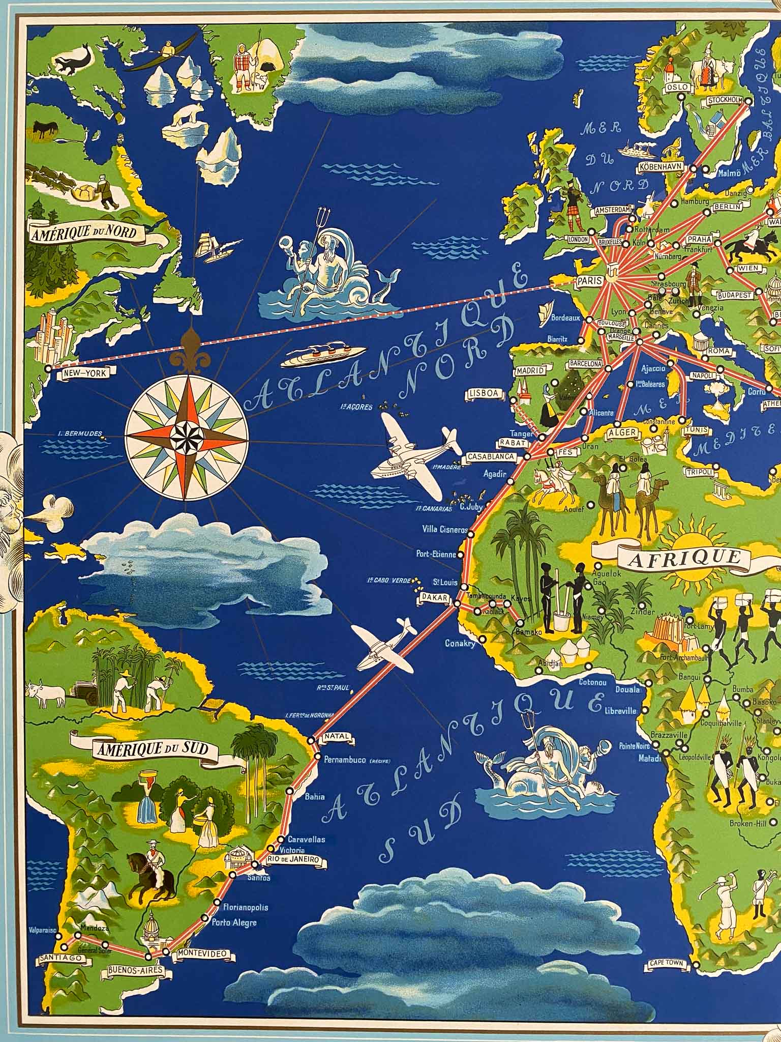 Affiche XXL Lucien Boucher - Air France Nova Et Vetera - Édition Limitée - TBE