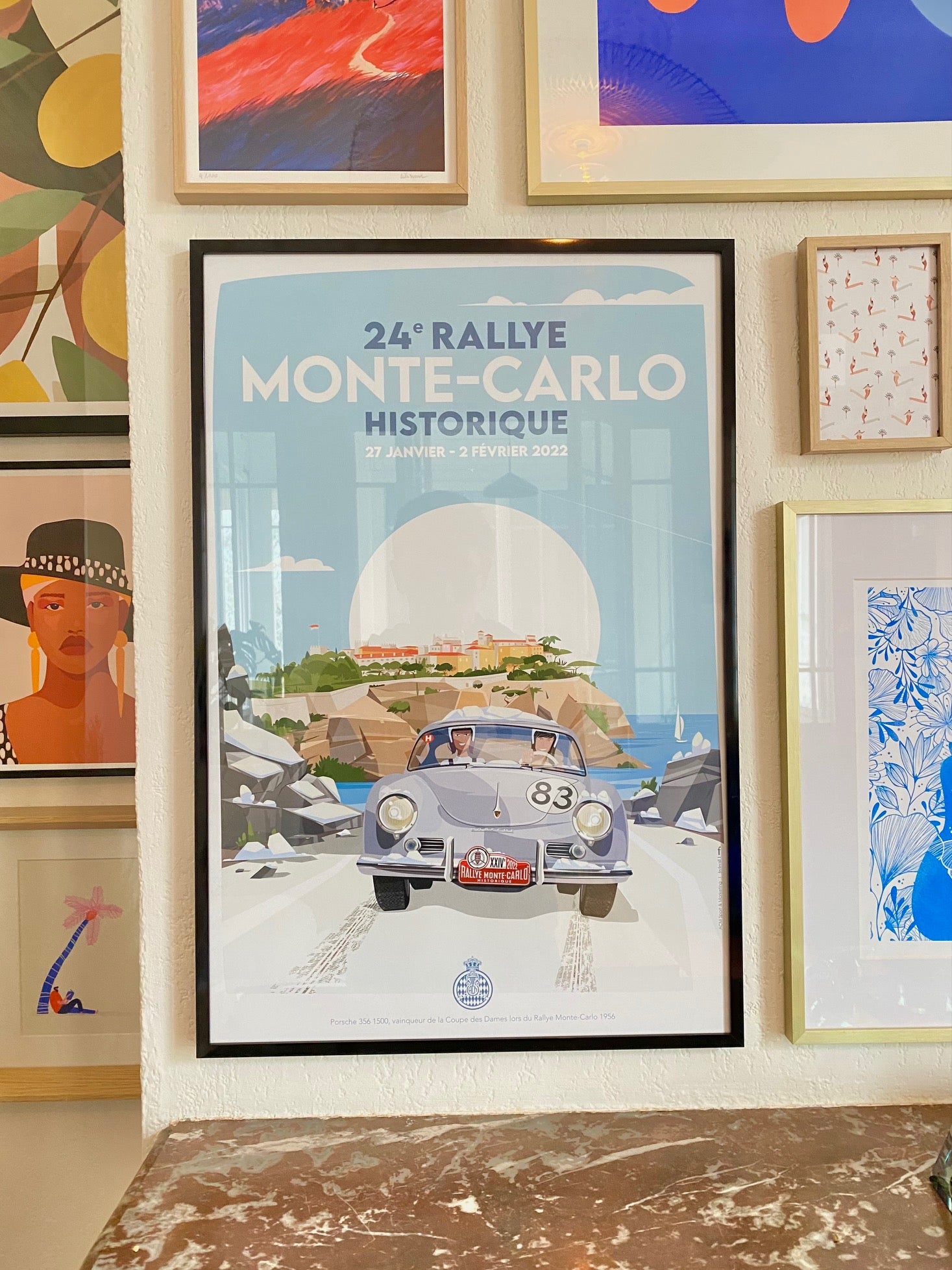 Affiche original 24e Rallye Historique Monte Carlo 2022 par Federall - Petit Format - On linen Affiche original 24e Rallye Historique Monte Carlo 2022 par Federall - Petit Format - On linen