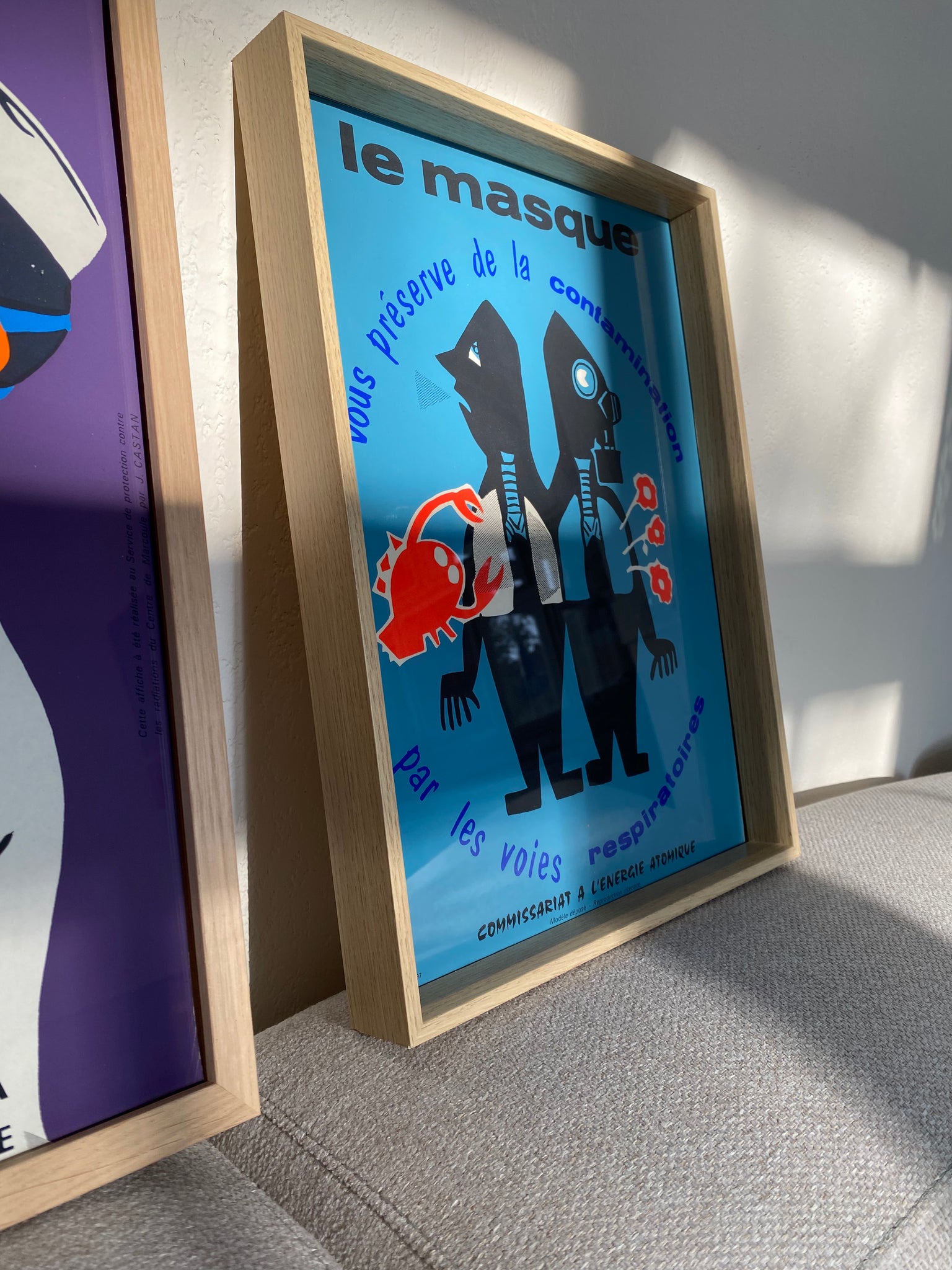 Affiche Original Le Masque- Commissariat a l’énergie atomique Par Jacques Castan, 1964