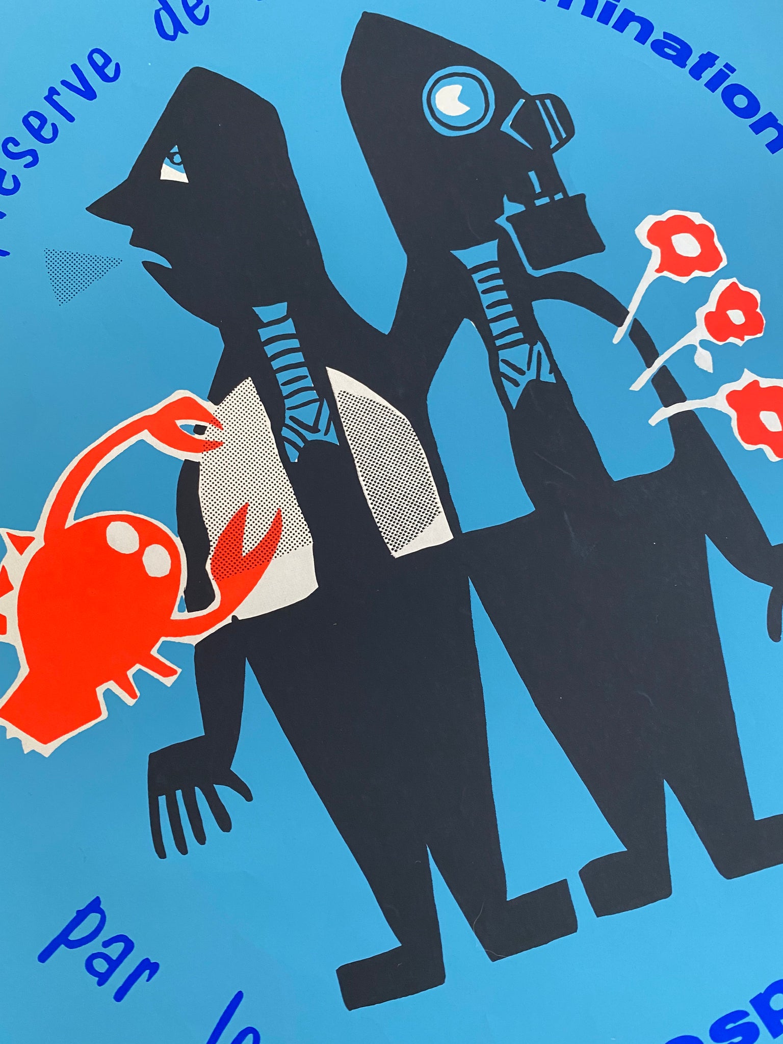 Affiche Original Le Masque- Commissariat a l’énergie atomique Par Jacques Castan, 1964