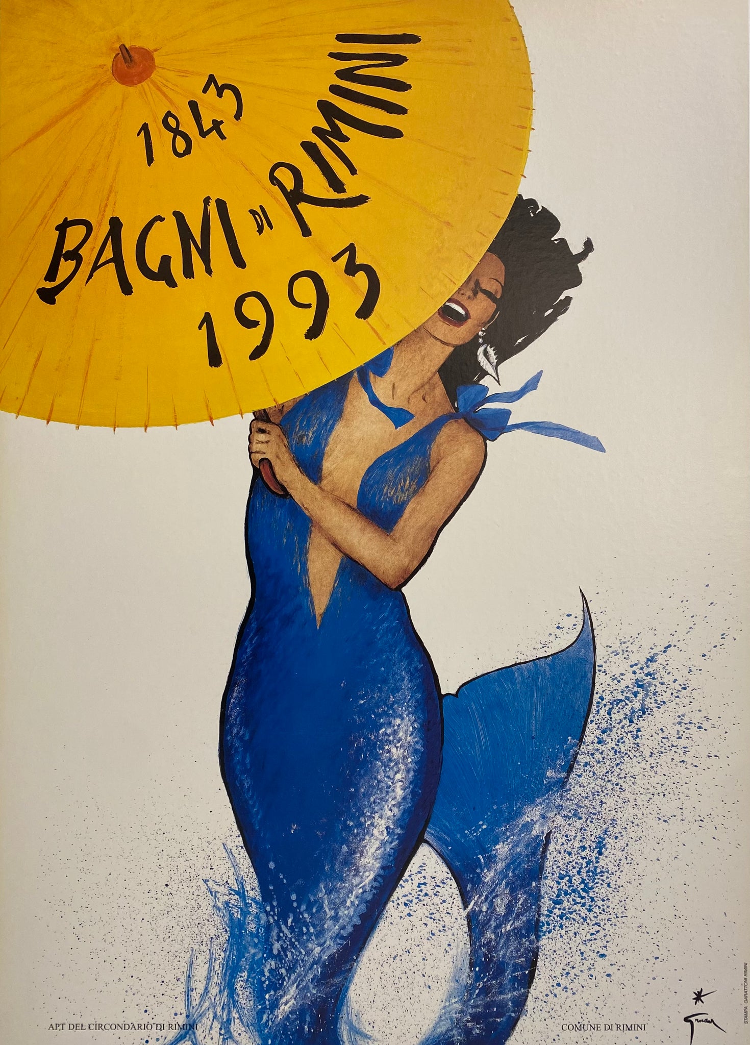 Affiche ancienne Le Bain de René Gruau 1989 Affiche ancienne Le Bain de René Gruau 1989