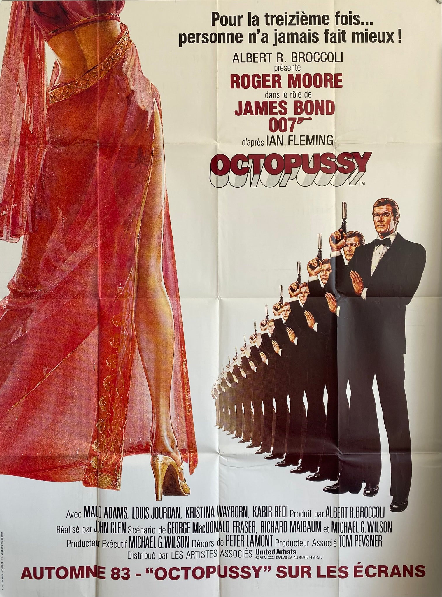 Affiche Cinéma James Bond 007 Octopussy de 1983.