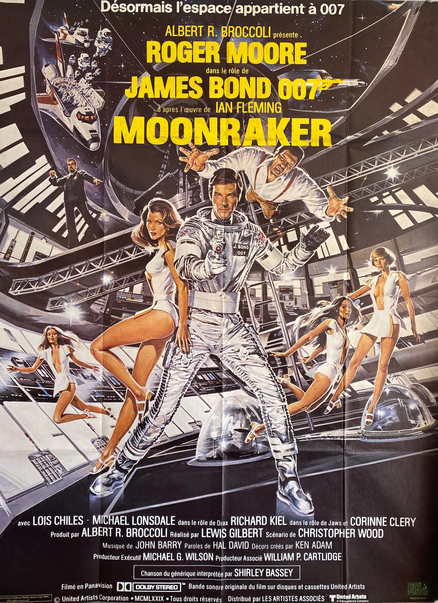 Affiche Cinéma James Bond  Moonraker de 1979. 