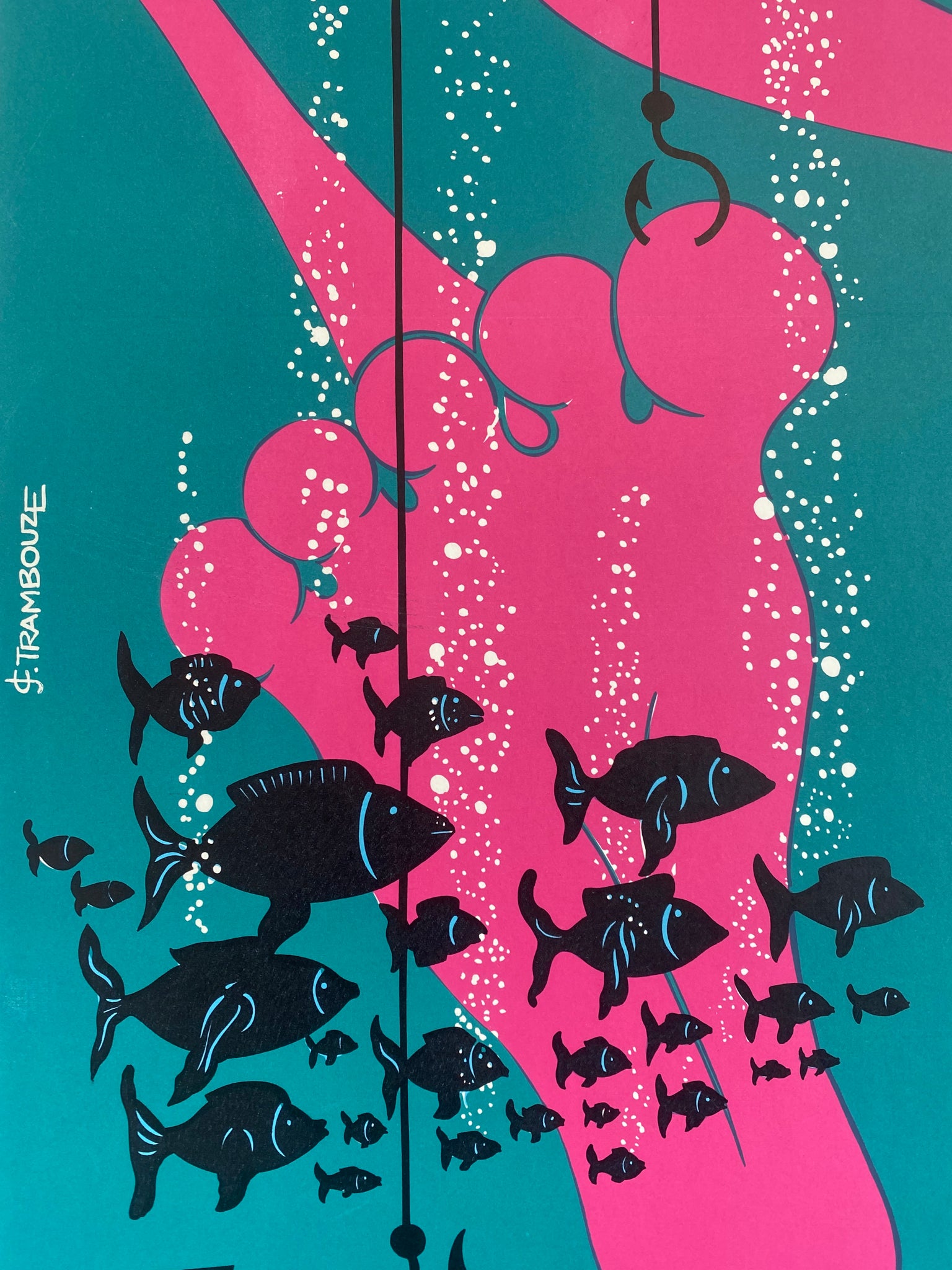 Affiche Cinéma Dans l'eau... qui fait des bulles ! de 1961.