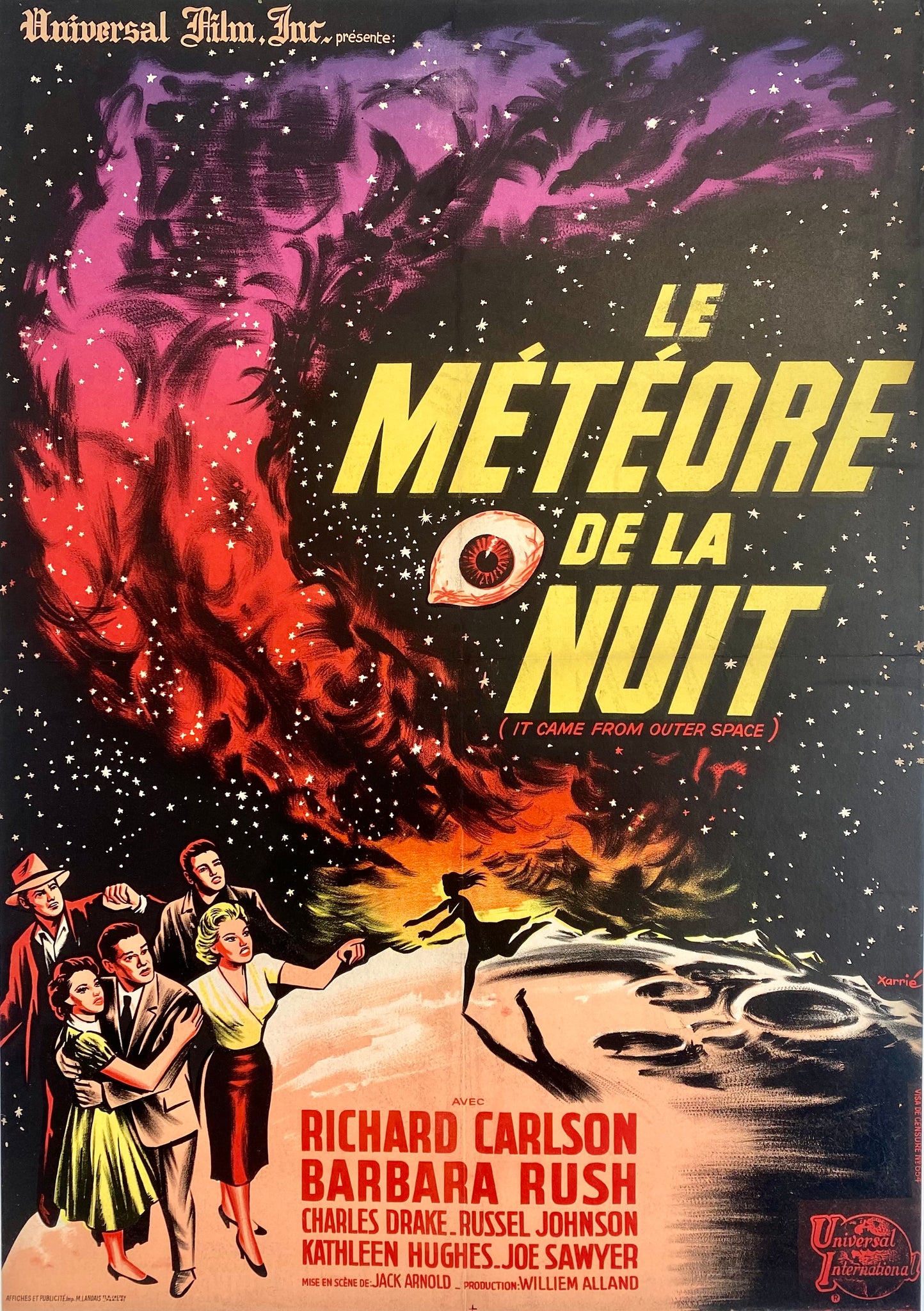 Affiche Cinéma le Météore de la Nuit de 1953. 