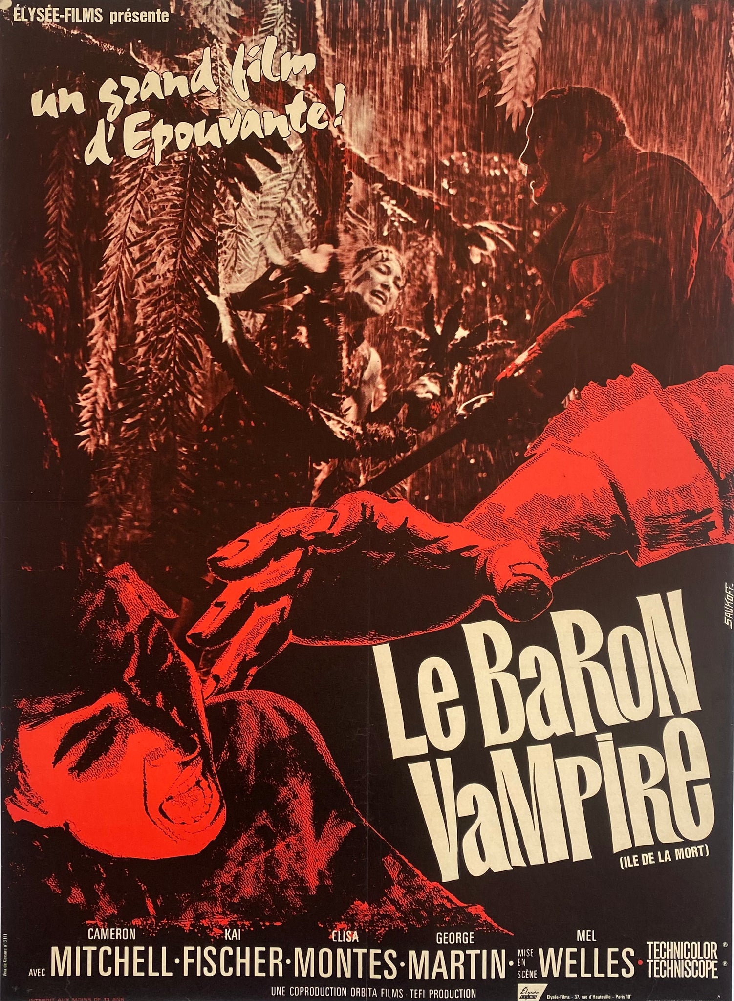 Affiche Cinéma le Baron Vampire de 1972. 