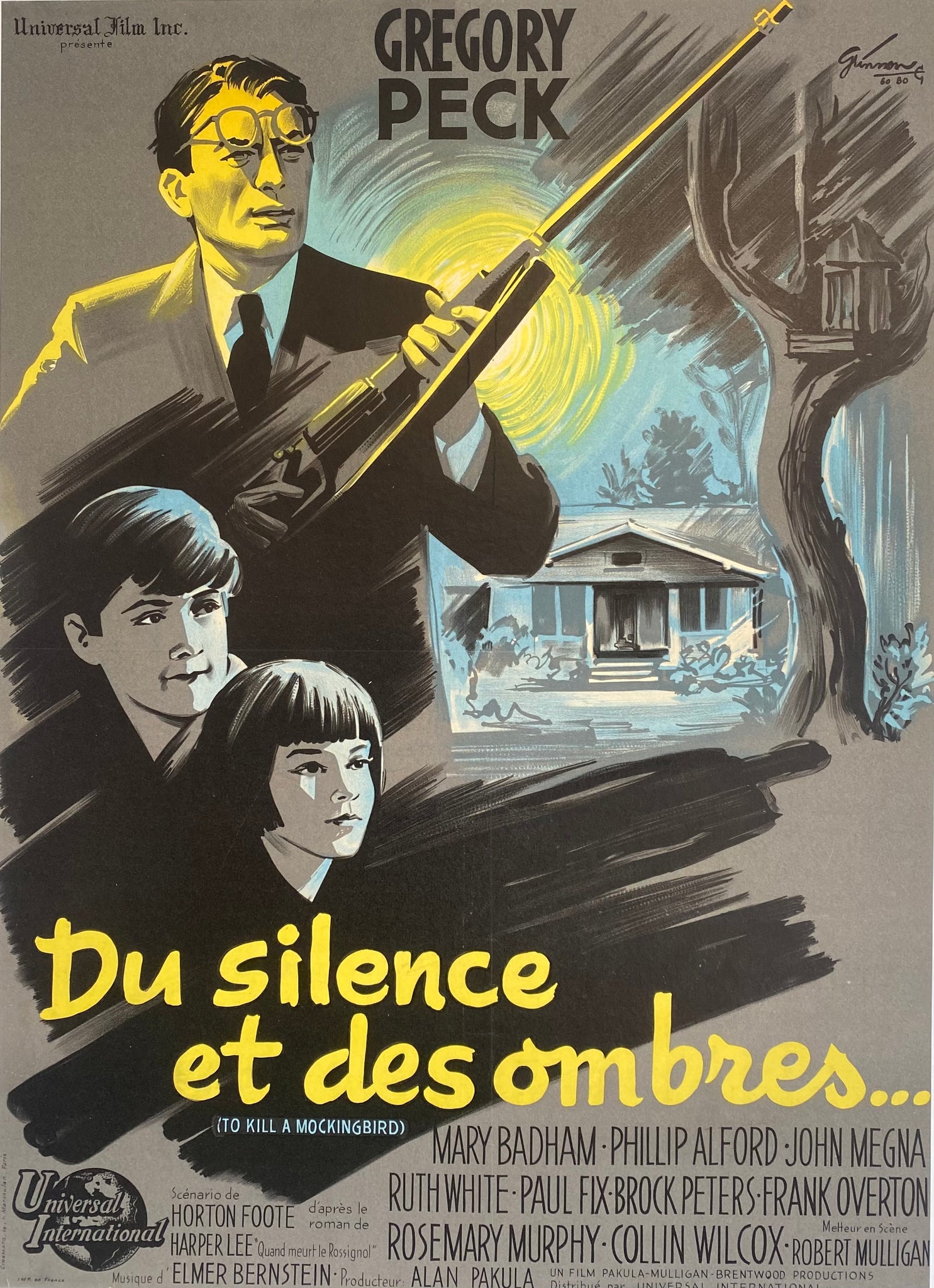 Affiche Cinéma Du Silence et des Ombres de 1962. 