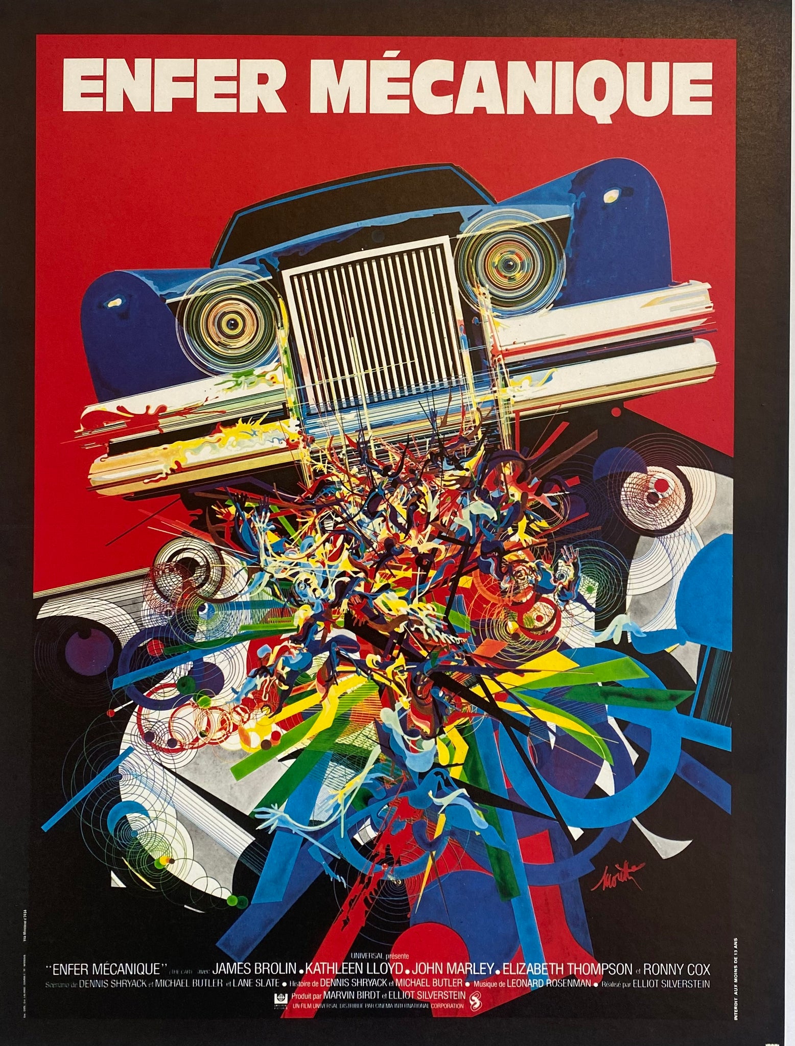 Affiche Cinéma Enfer Mécanique de 1977. 