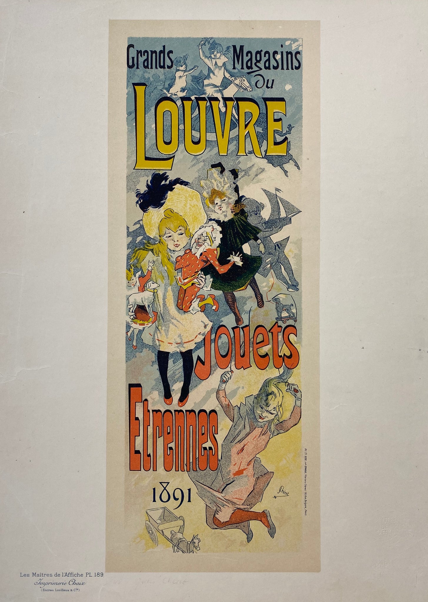 Maitre de l'affiche Planche 189 - Grands magasins du Louvre - Jules Cheret 1899