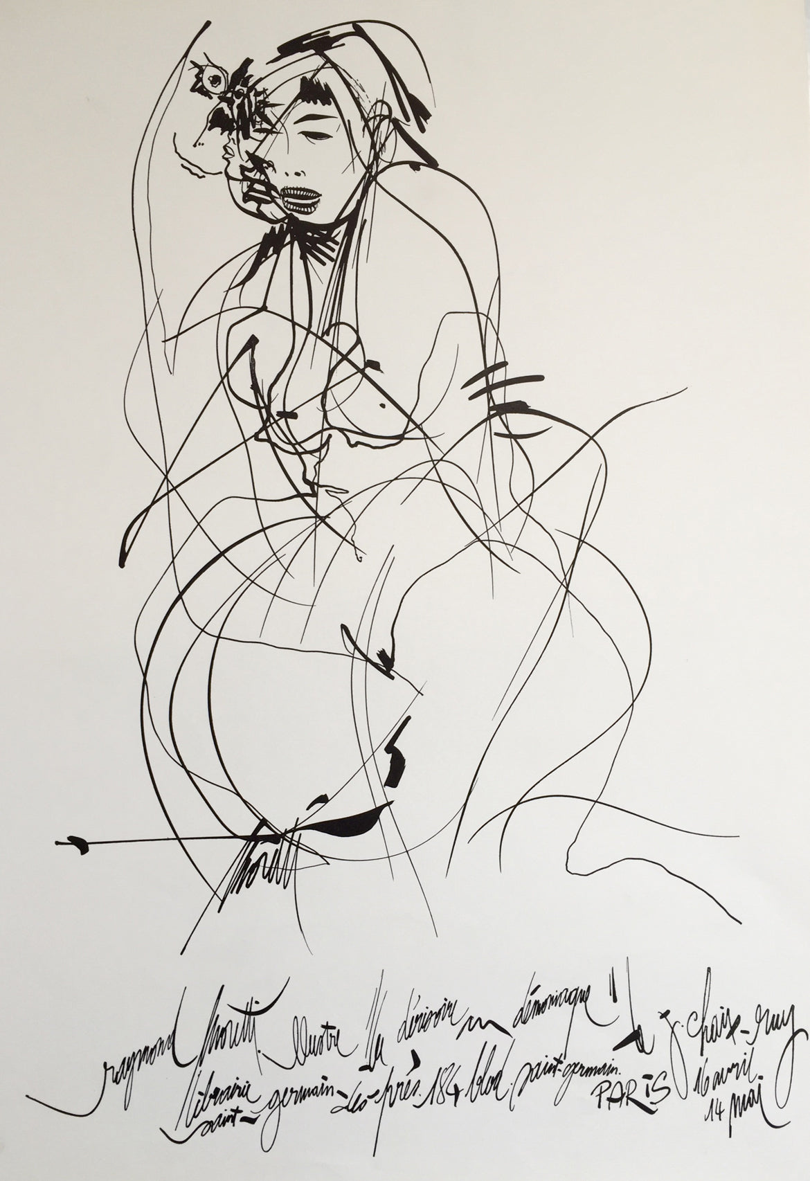 Affiche Ancienne Raymond Moretti La Dérisoire au Démoniaque