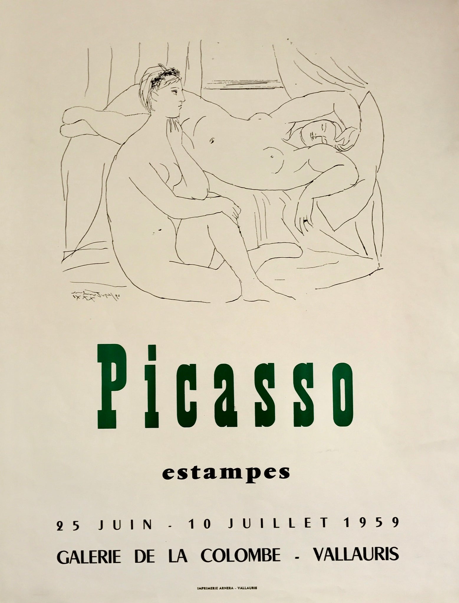 Affiche Galerie de la Colombe - Estampes - Picasso 1959