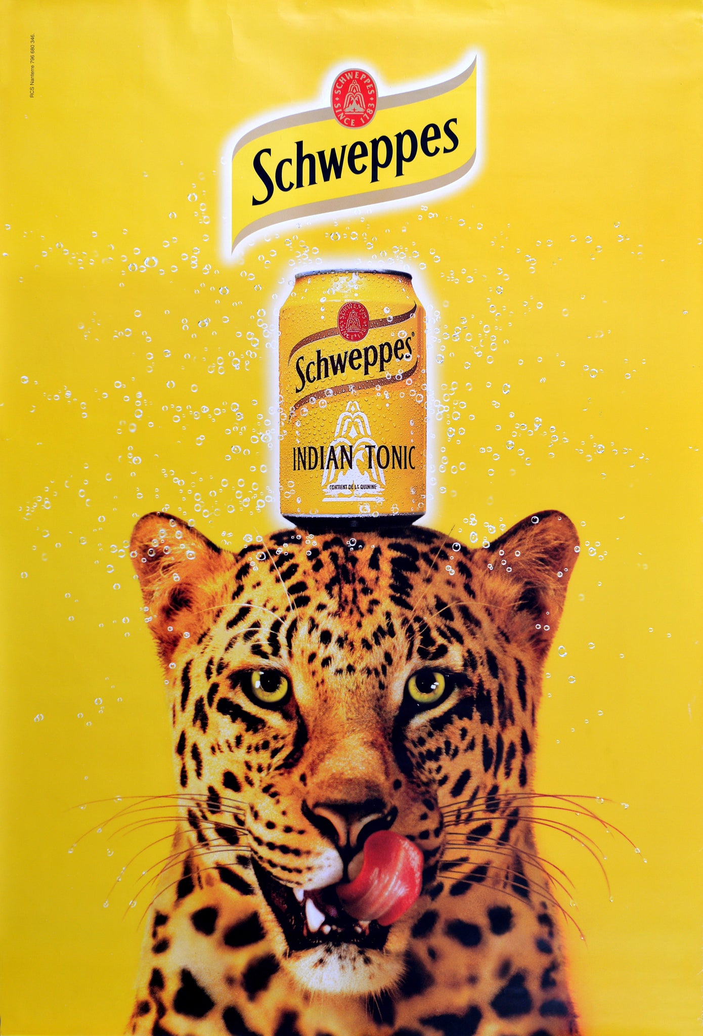 Affiche Publicitaire Indian Tonic  1990     Affiche Publicitaire Originale visant à promouvoir la célèbre boisson Schweppes.