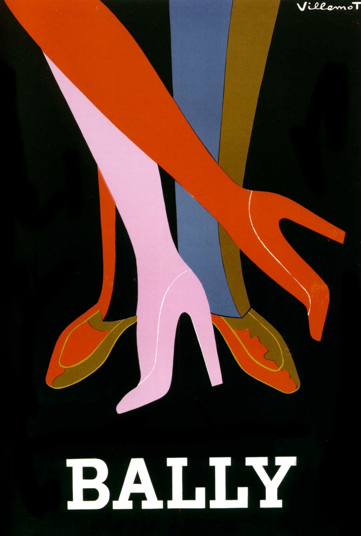 Affiche ancienne originale Bally, Les jambes Par Bernard Villemot, 1979