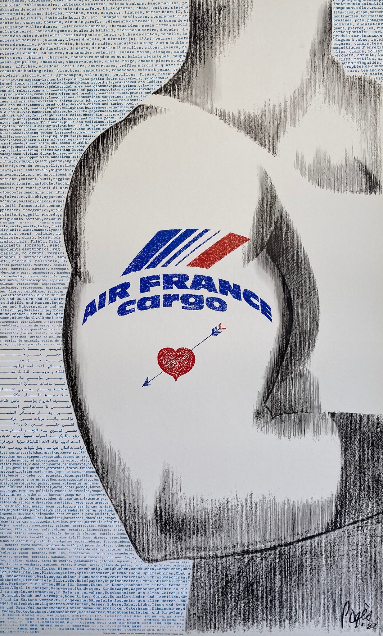 affiche ancienne  Air France - Cargo 1982