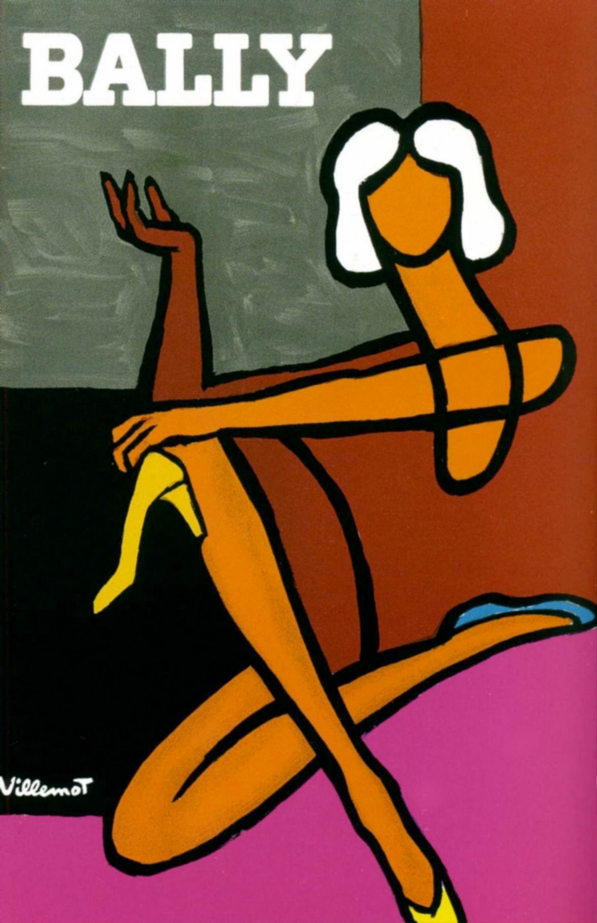 Affiche vintage Originale Bally Femme Par Bernard Villemot, 1974